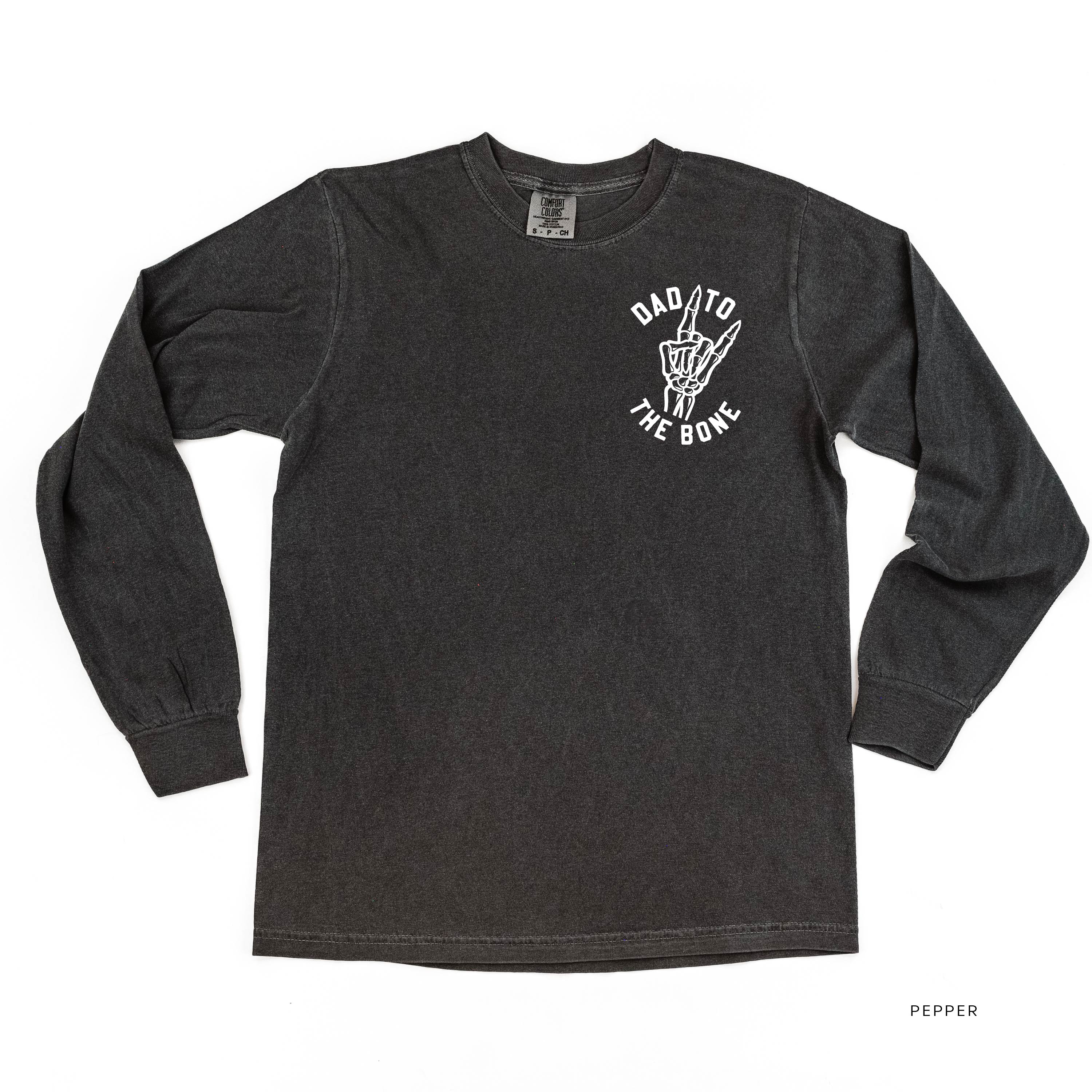 Dad To The Bone (pocket) - Long Sleeve Comfort Colors Tee