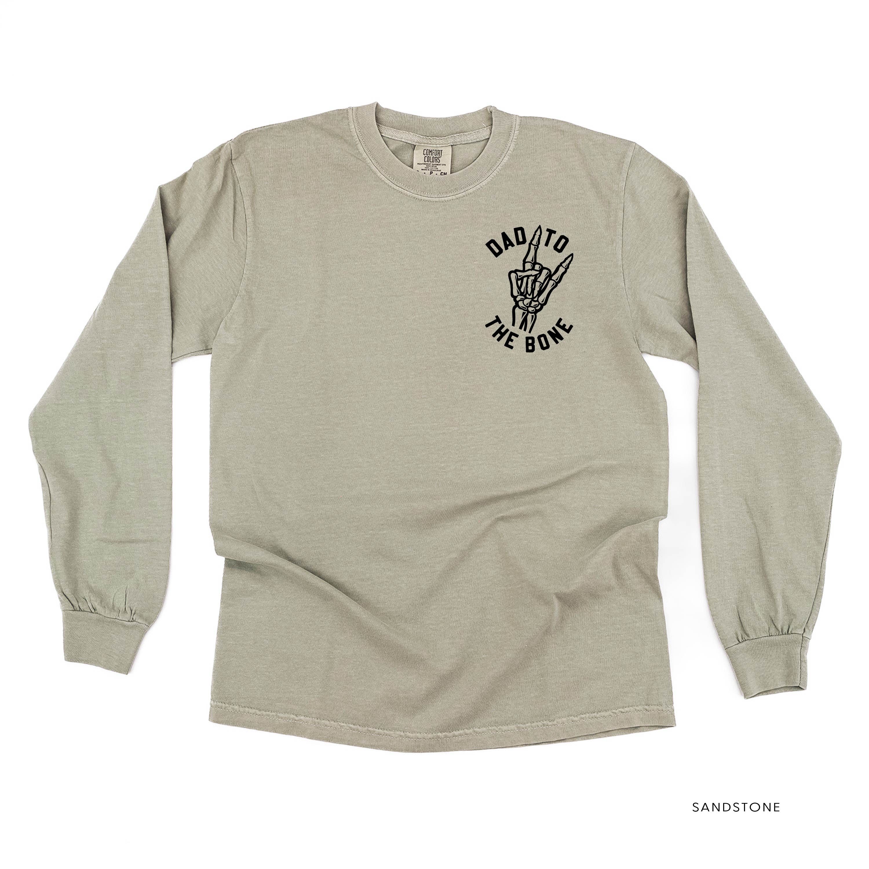 Dad To The Bone (pocket) - Long Sleeve Comfort Colors Tee