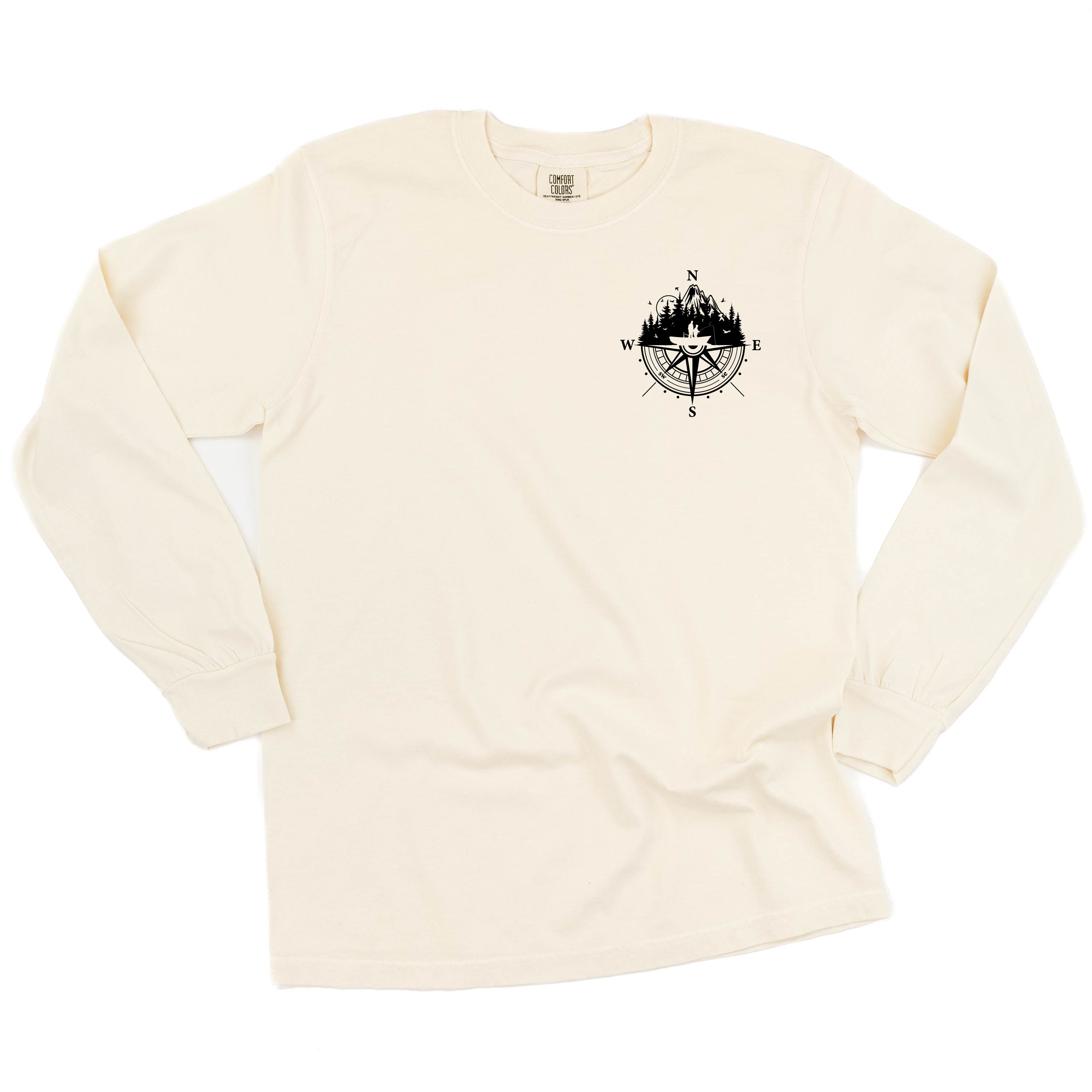 Fishing Compass - Fishing Scene (pf&amp;b) - Long Sleeve Comfort Colors Tee