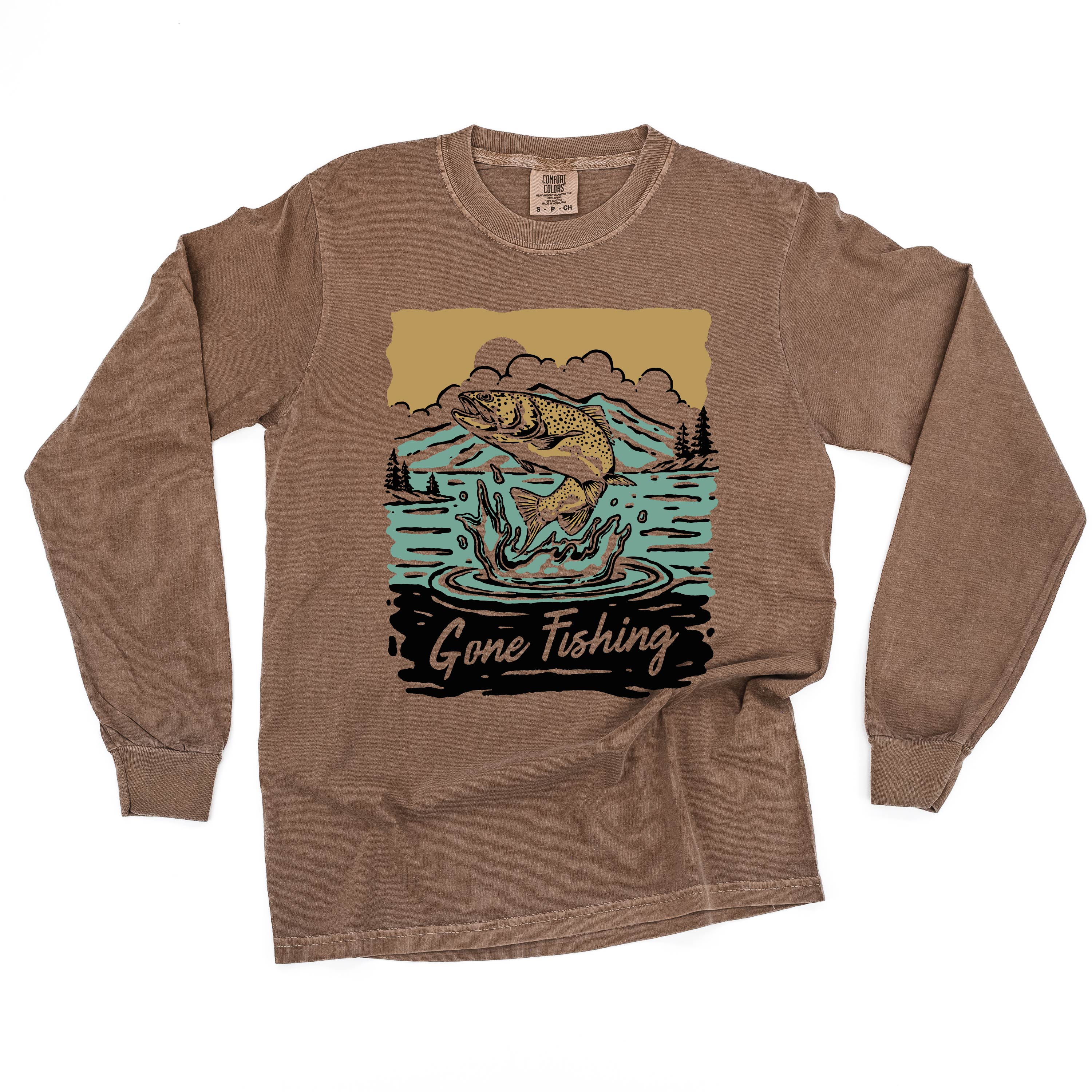 Gone Fishing - Long Sleeve Comfort Colors Tee