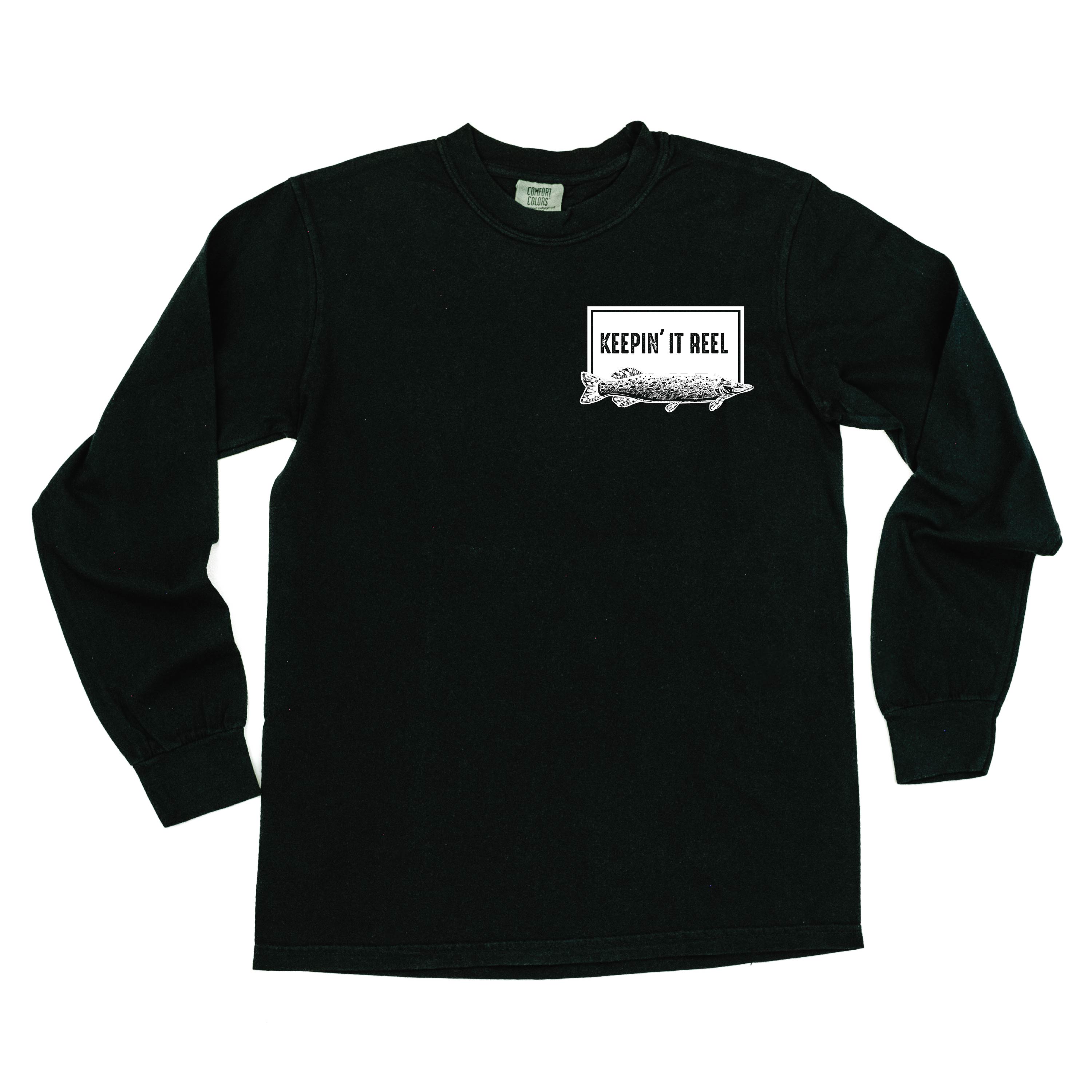 Keepin&#39; It Reel - Fishing Reel (pf&amp;b) - LONG SLEEVE Comfort Colors Tee