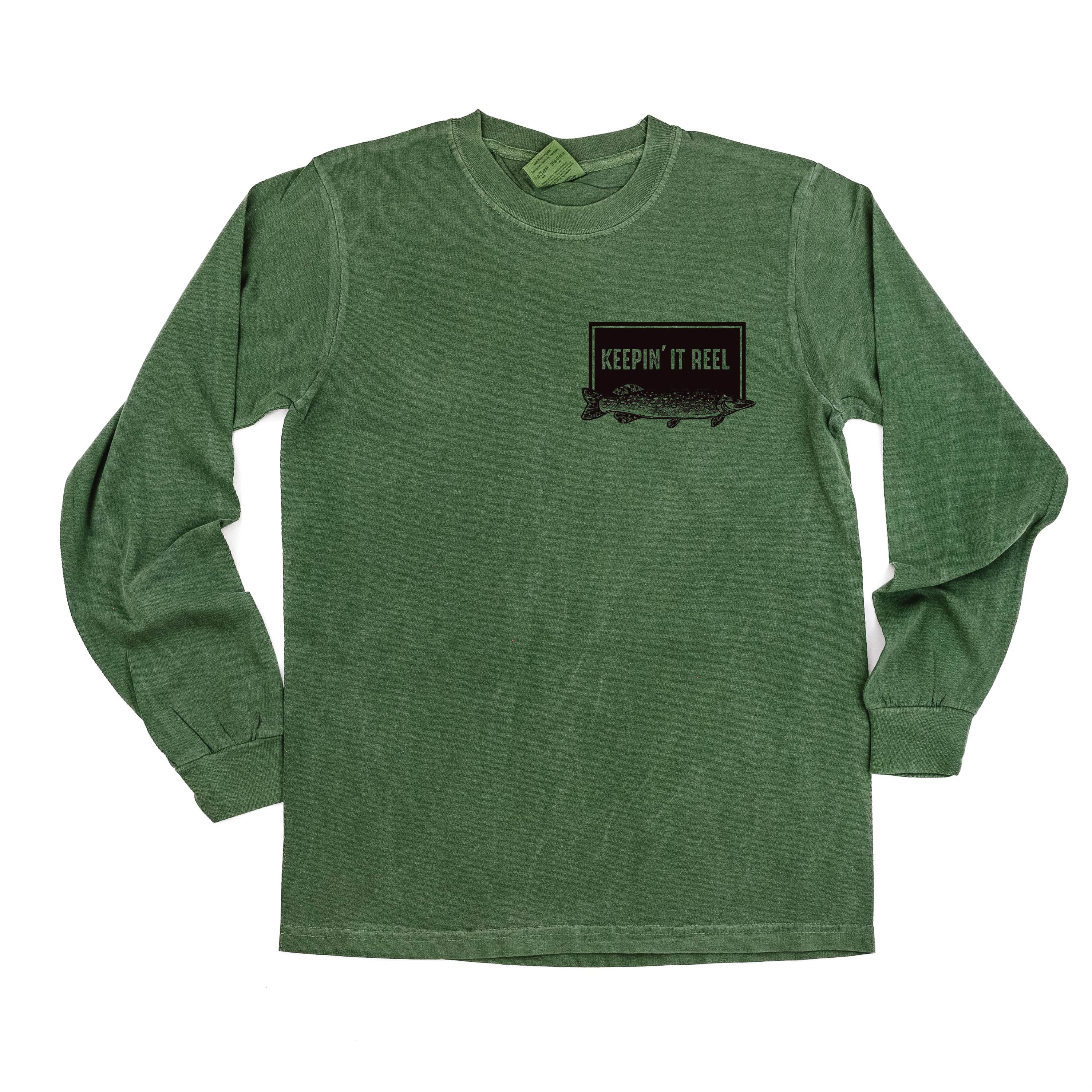 Keepin&#39; It Reel - Fishing Reel (pf&amp;b) - LONG SLEEVE Comfort Colors Tee