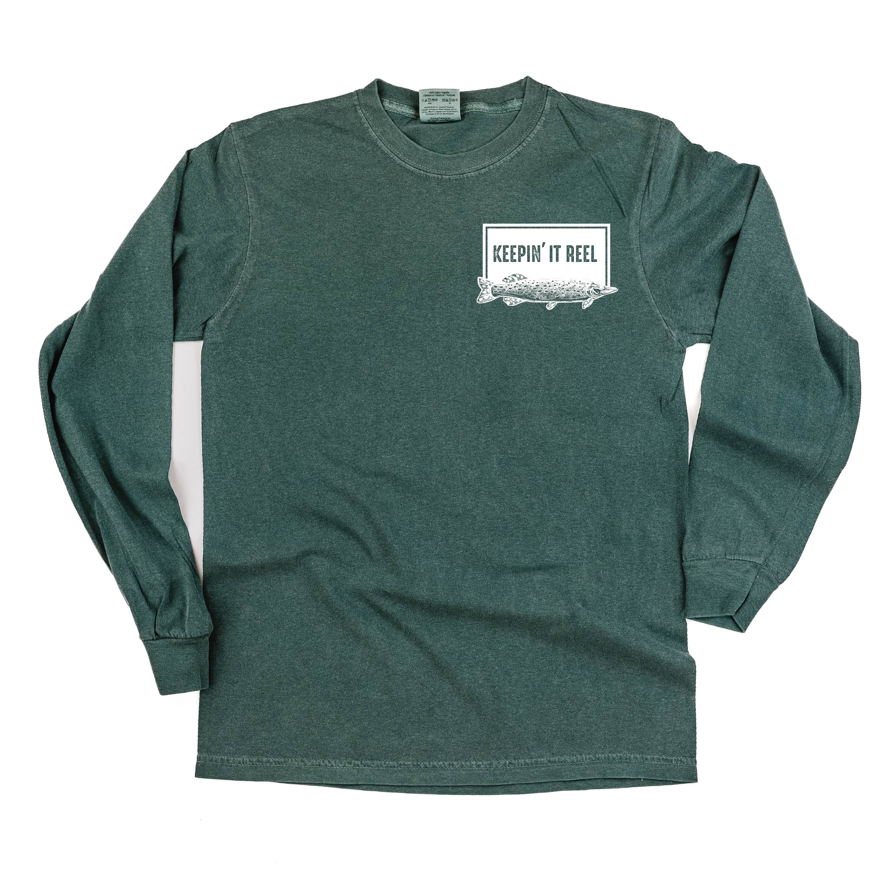 Keepin&#39; It Reel - Fishing Reel (pf&amp;b) - LONG SLEEVE Comfort Colors Tee