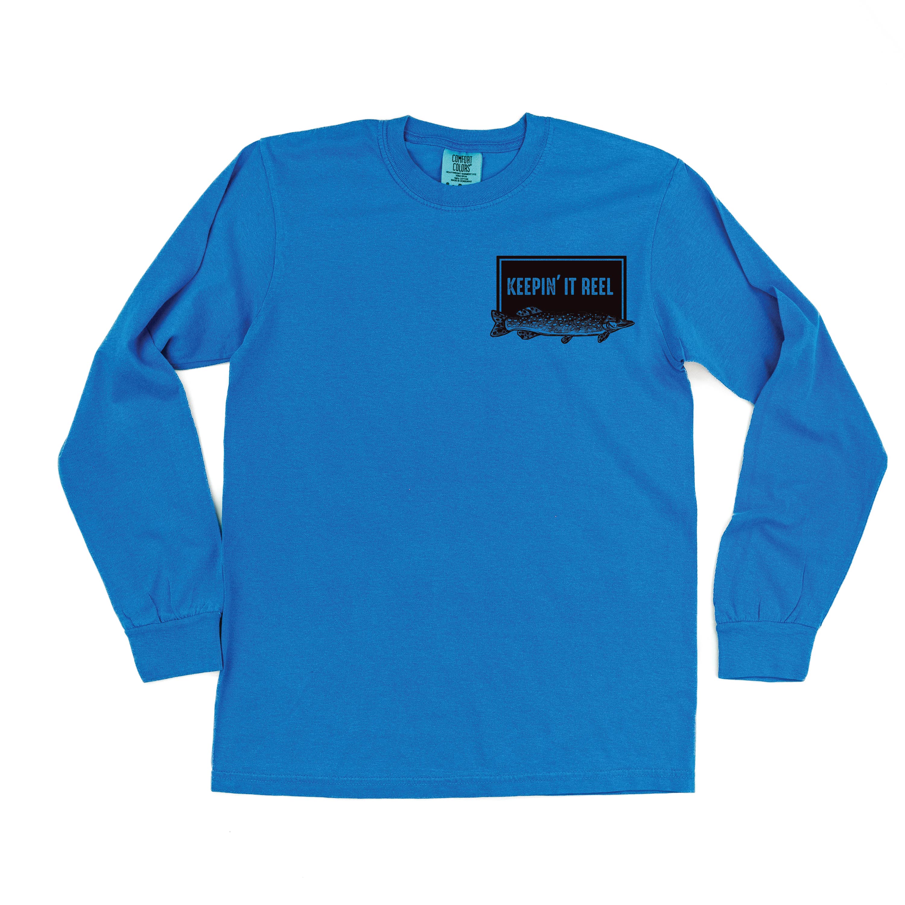 Keepin&#39; It Reel - Fishing Reel (pf&amp;b) - LONG SLEEVE Comfort Colors Tee