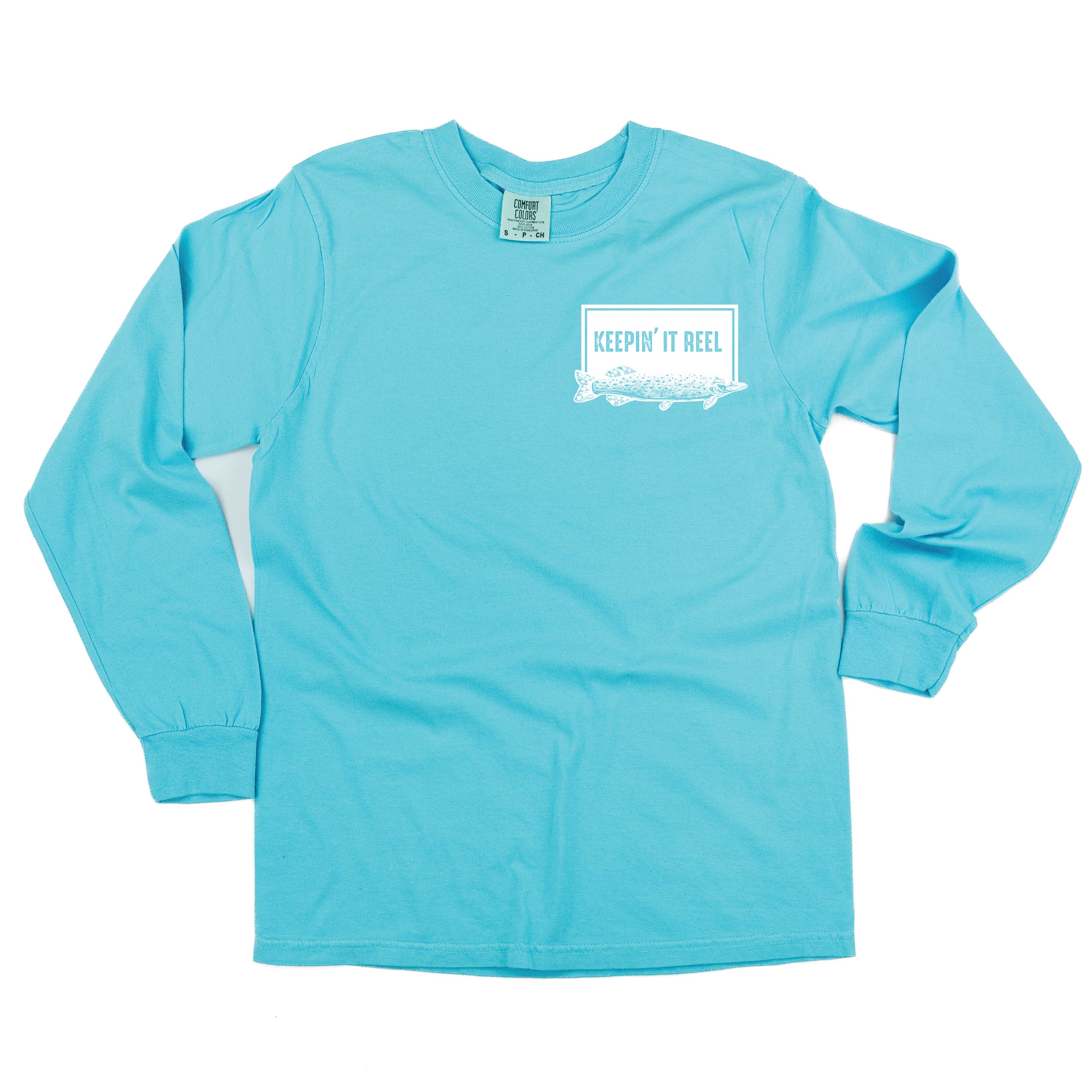 Keepin&#39; It Reel - Fishing Reel (pf&amp;b) - LONG SLEEVE Comfort Colors Tee