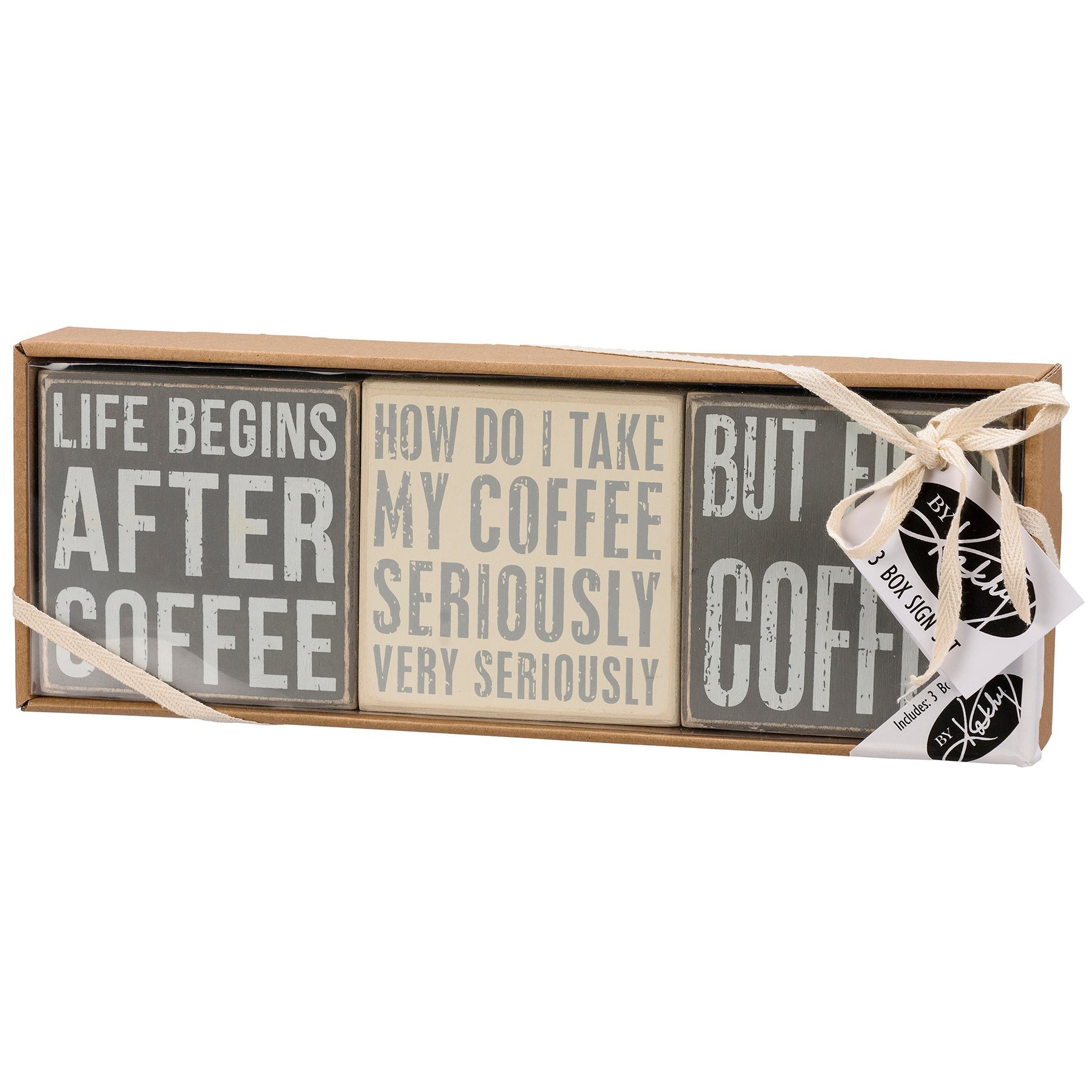 After Coffee Box Sign Set | Wall Desk Display Gift Set | 4&amp;quot; x 4&amp;quot; | Gift for Her