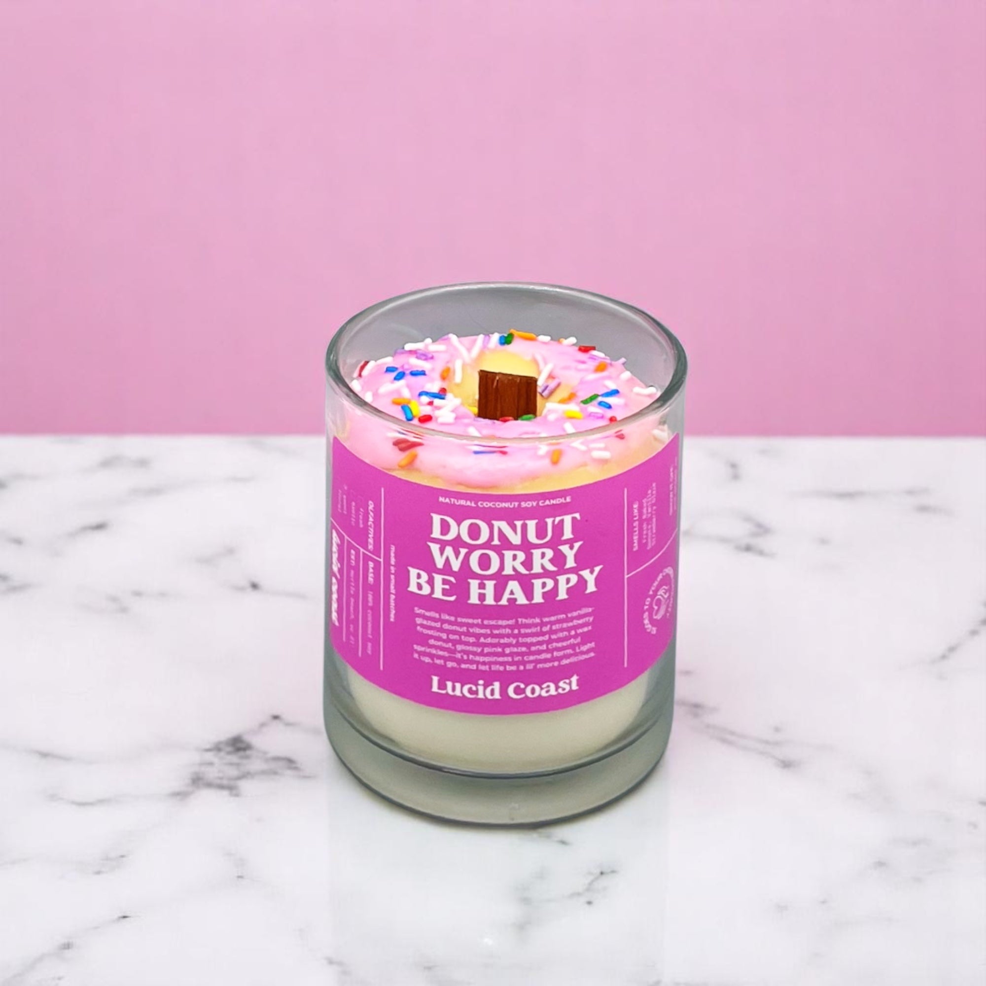 Donut Worry Be Happy Candle