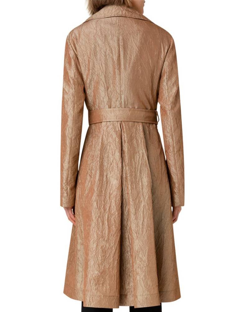 Akris Punto Beige Water Repellent Crushed Taffeta Coat