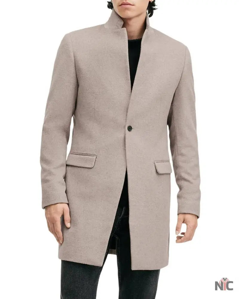 All Saints Oatmeal White Hargrove Coat