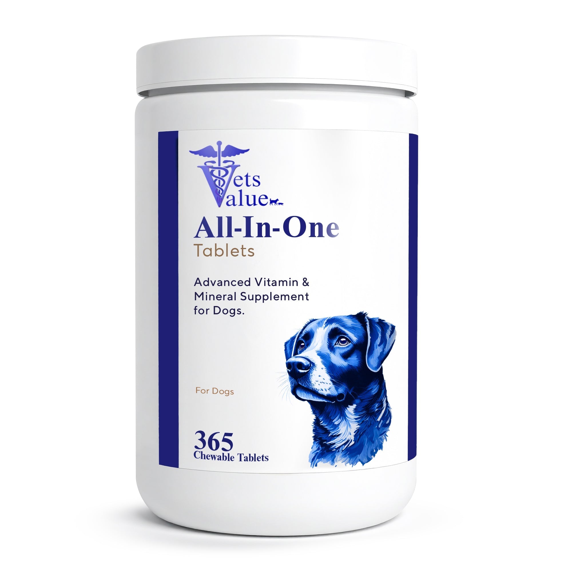 Vets Value All-in-One Dog Vitamins – 365 Chewable Tablets – Advanced Multivitamin &amp;amp; Mineral Supplement for Dogs – Supports Joints, Immunity, Skin &amp;amp; Coat – Daily Wellness for All Breeds