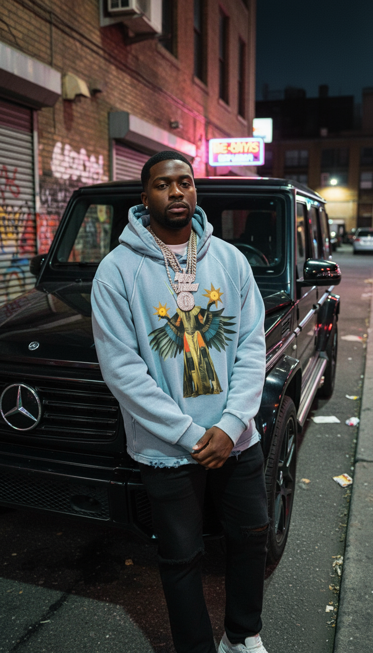 AmaruKhan O.G.&amp;#39;s Vintage Washed Frayed-Hem Hoodie