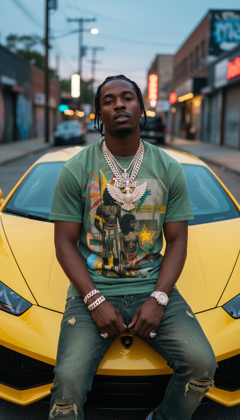 Amaru Khan Stars Cinco Dyed Gradient T-Shirt