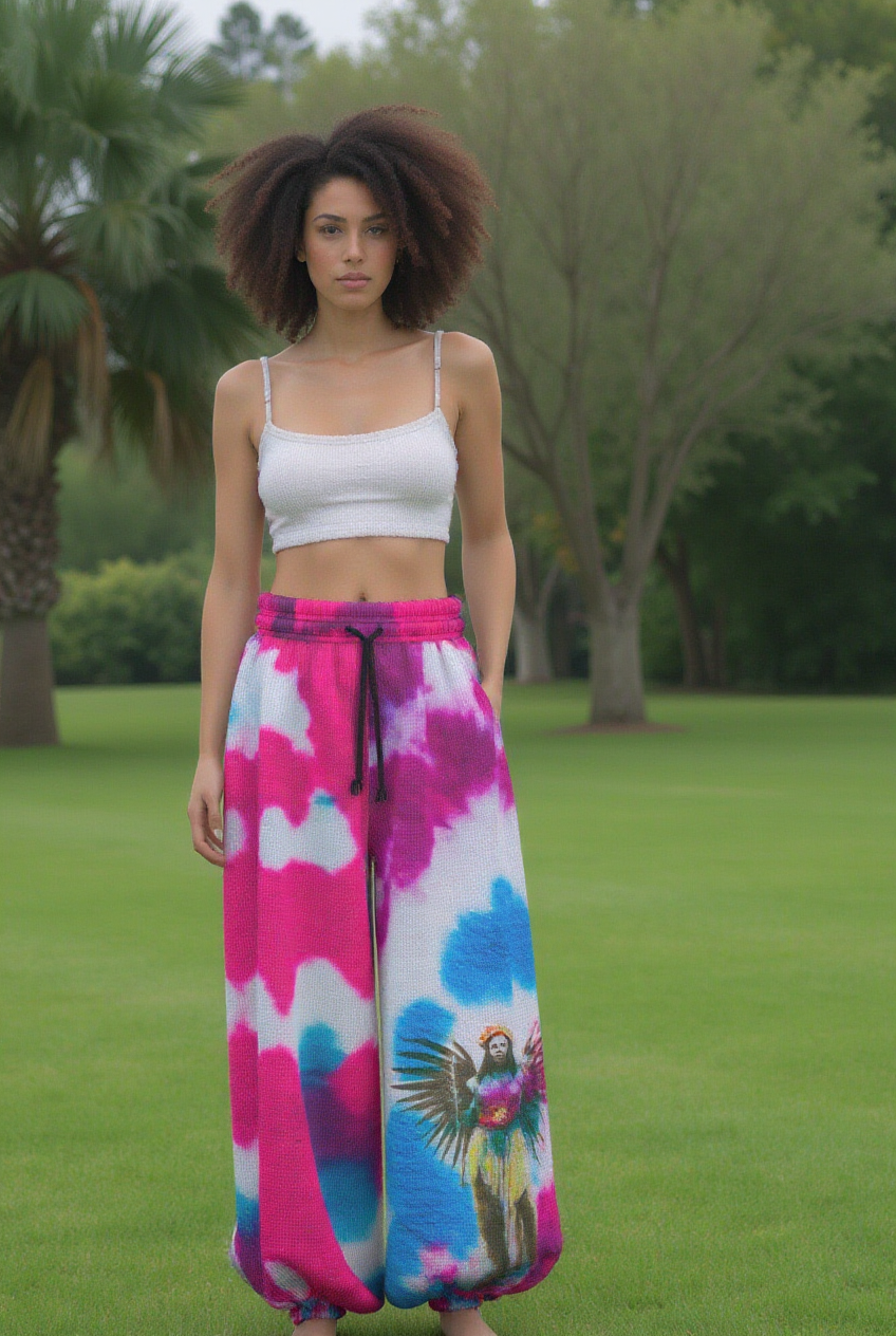 Amaru Khan Super Star Tye-Dye  Unisex Lantern Pants