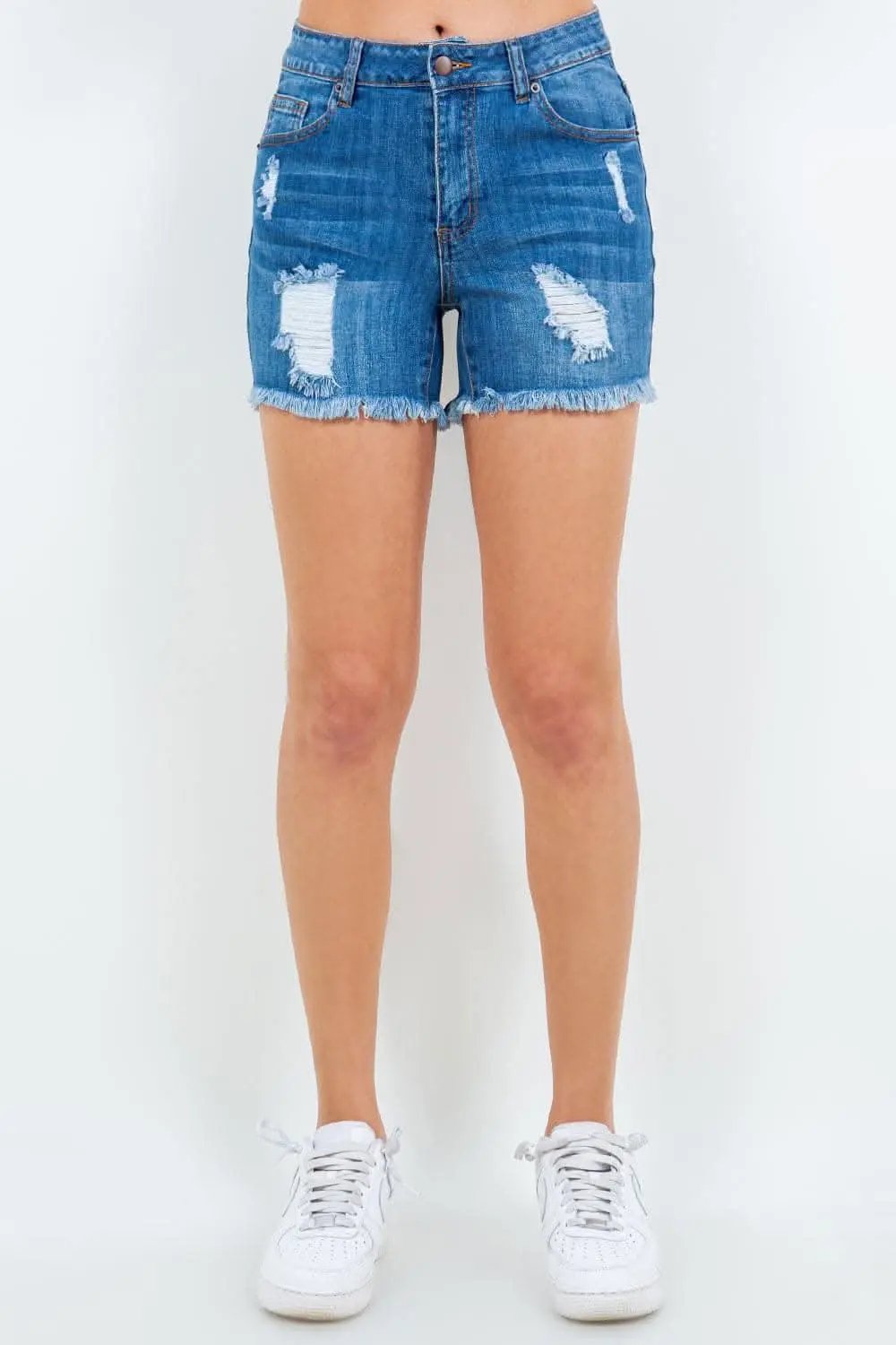Trendsi American Bazi High Waist Denim Shorts - Women&amp;#39;s Fashionable Jean Shorts