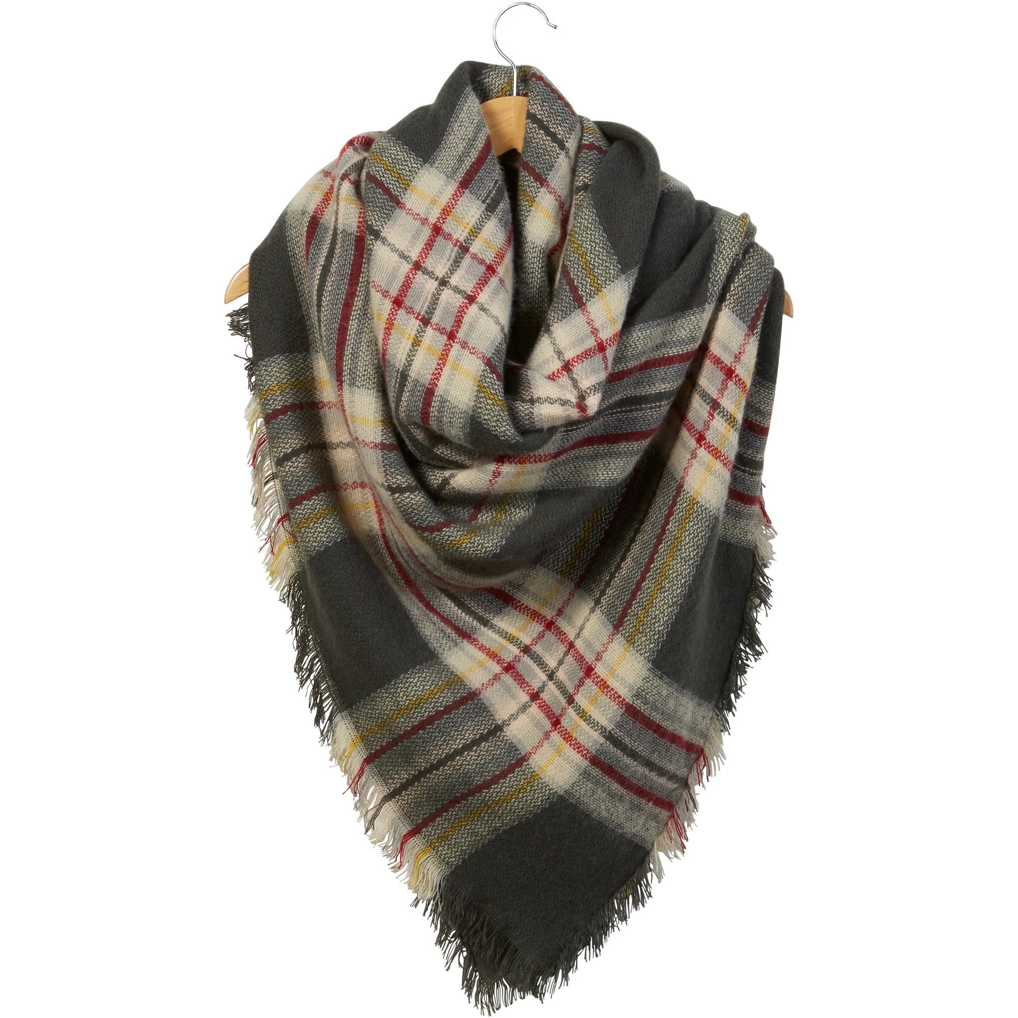 Anchor Plaid Blanket Scarf | Winter Fall Shawl Wrap | 55&amp;quot; x 55&amp;quot;