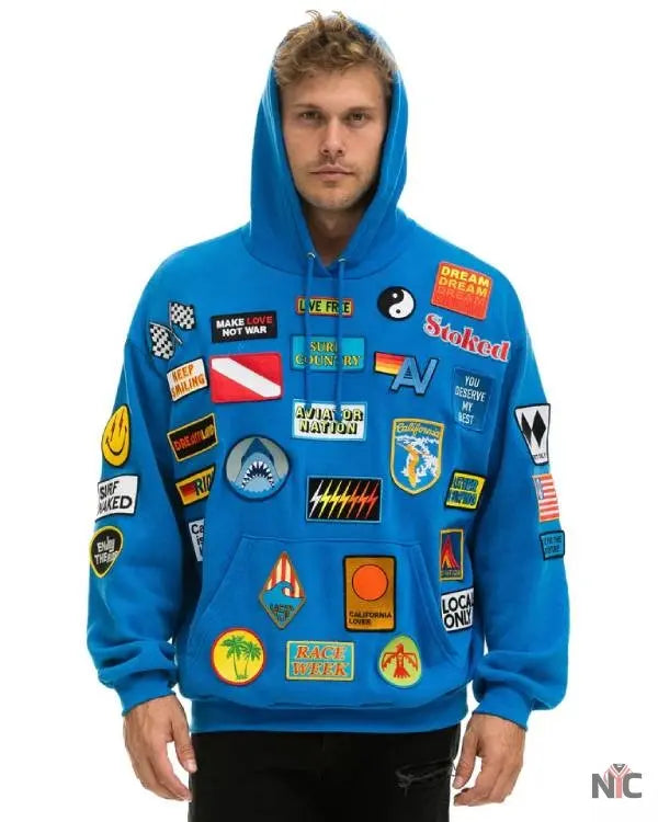 And Just Like That Alexa Swinton Blue Patch Hoodie