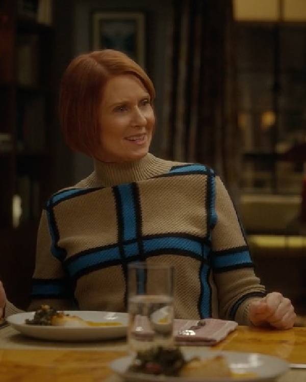 And Just Like That Miranda Hobbs Check Sweater
