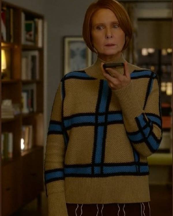 And Just Like That Miranda Hobbs Check Sweater