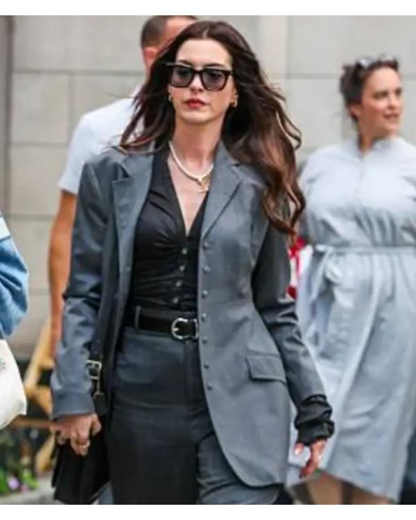 Anne Hathaway Devil Wears Prada 2 Grey Blazer