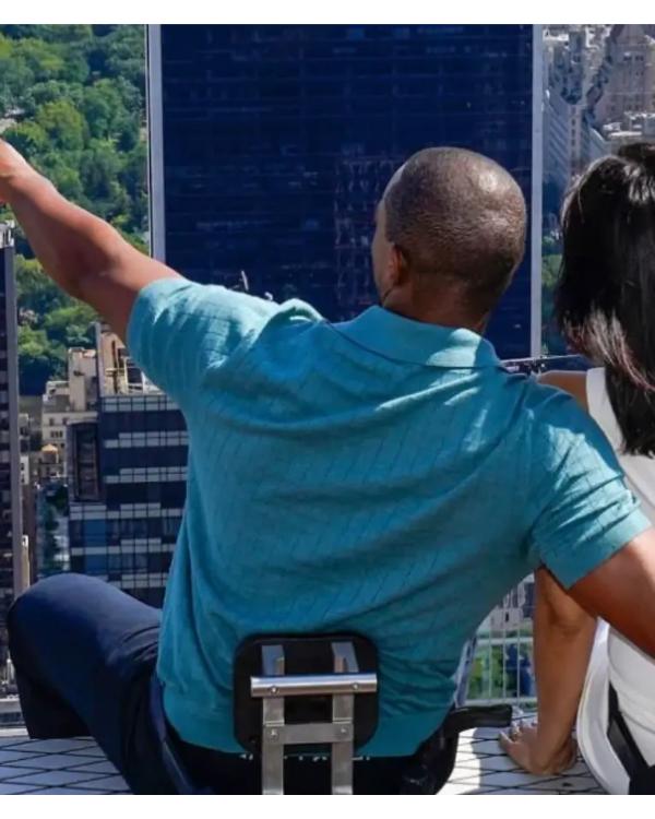 Anthony Mackie Twisted Metal S02 Photo Call Blue Polo Shirt