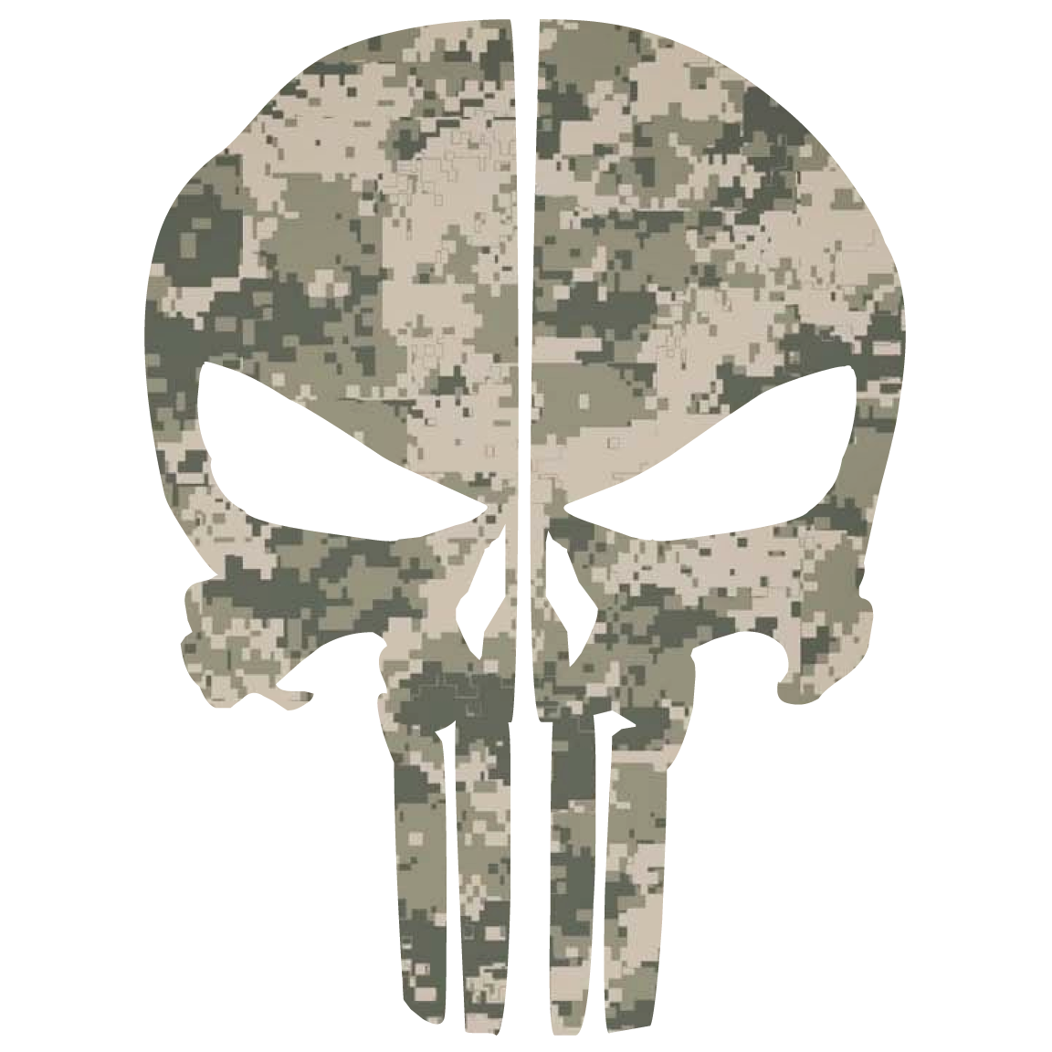 ARMY DIGITAL CAMO PUNISHER SKULL REAR HELMET REFLECTIVE HELMET DECAL