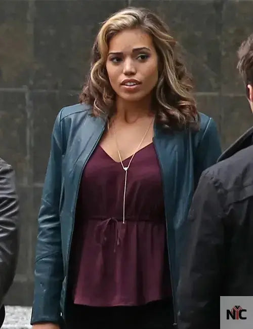 Arrow Season 4 Ciara Renée Blue Leather Jacket
