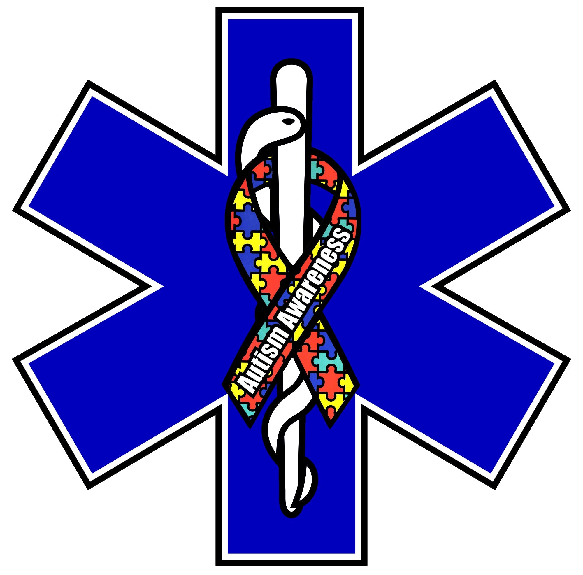 AUTISM AWARENESS STAR OF LIFE WINDOW DECAL
