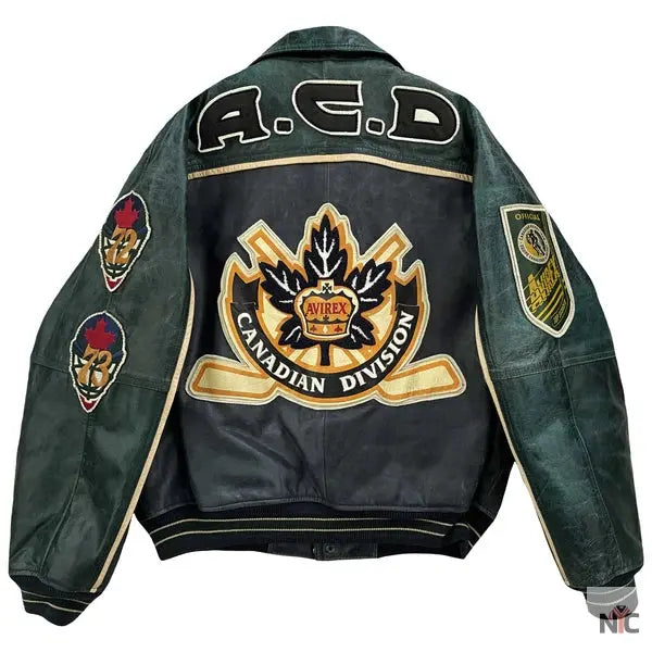 Avirex Canadian Hockey Leather Varsity Jacket