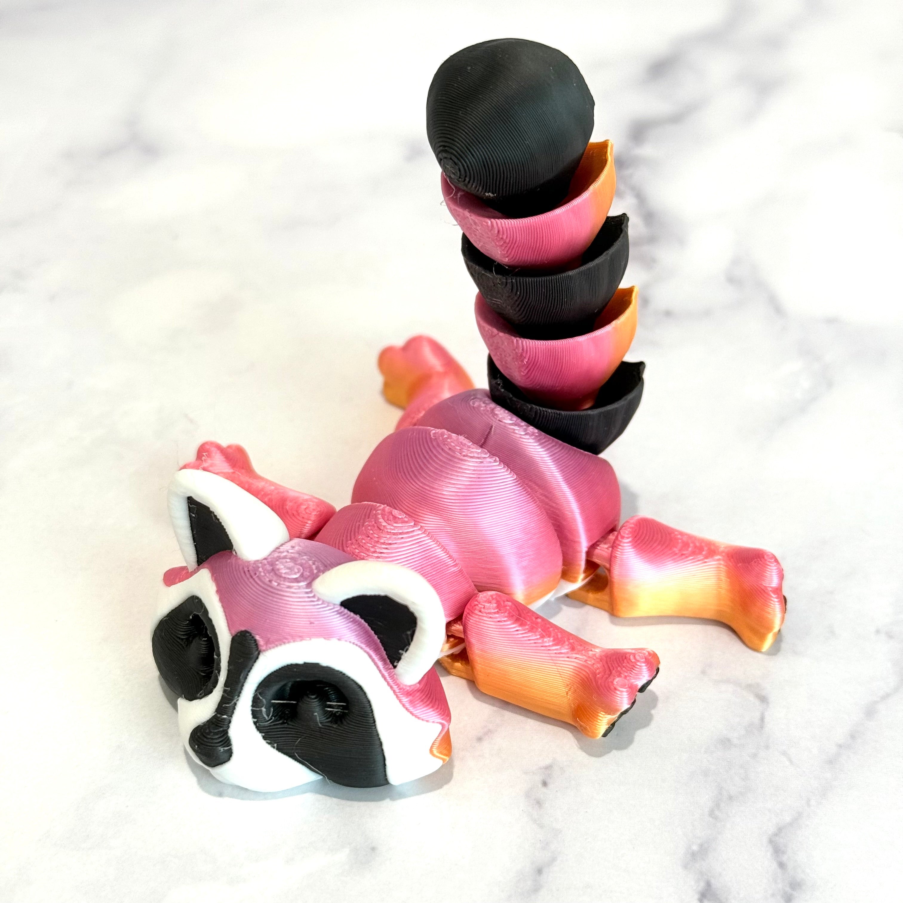 Colorful TRASH PANDA ‘Ricky’ Raccoon 3D Deluxe Charm - Tumbler Handle Charm