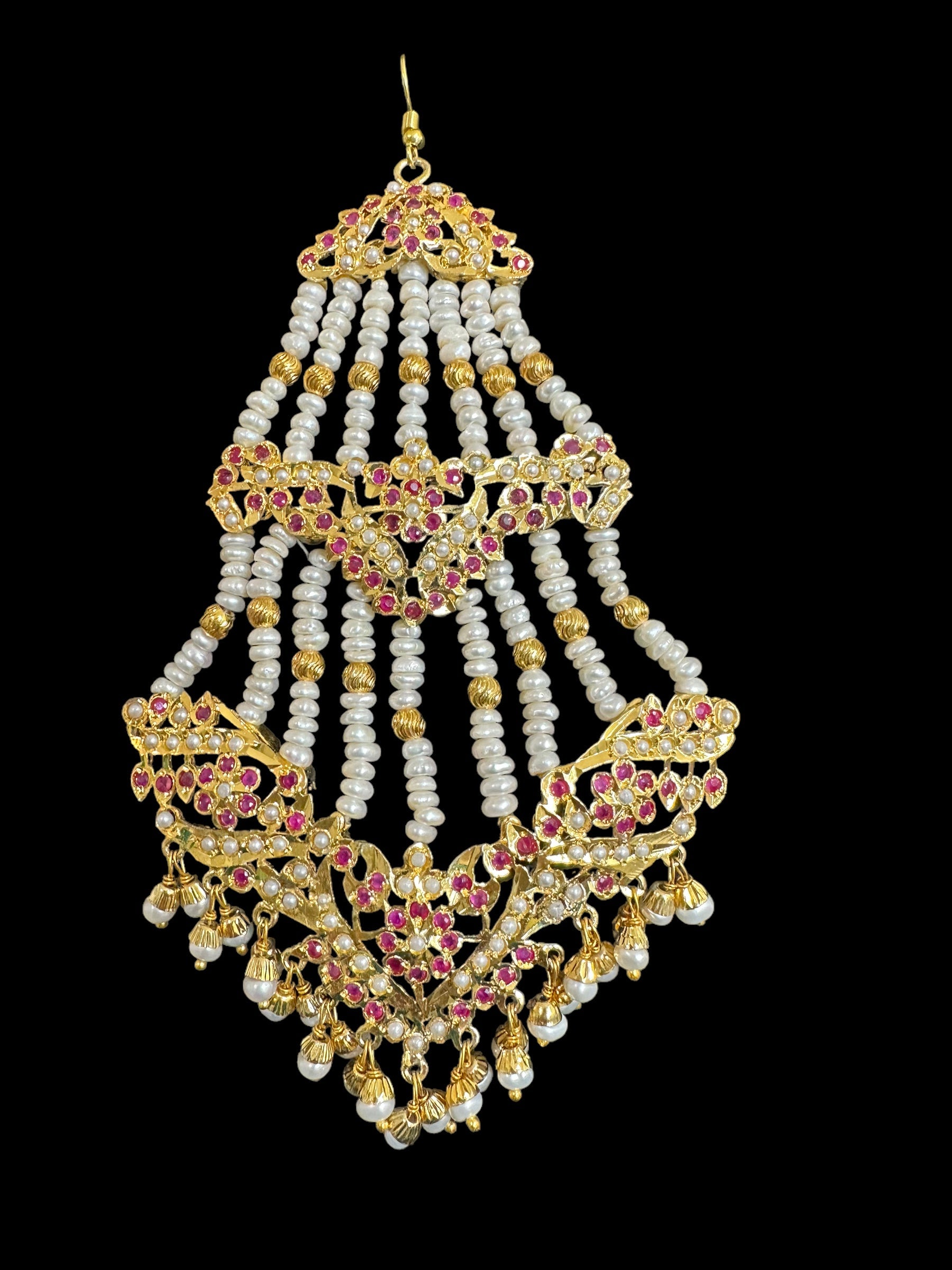 DJHR98 ASMITA jhoomar  in fresh water pearls ( SHIPS IN 3 WEEKS   )