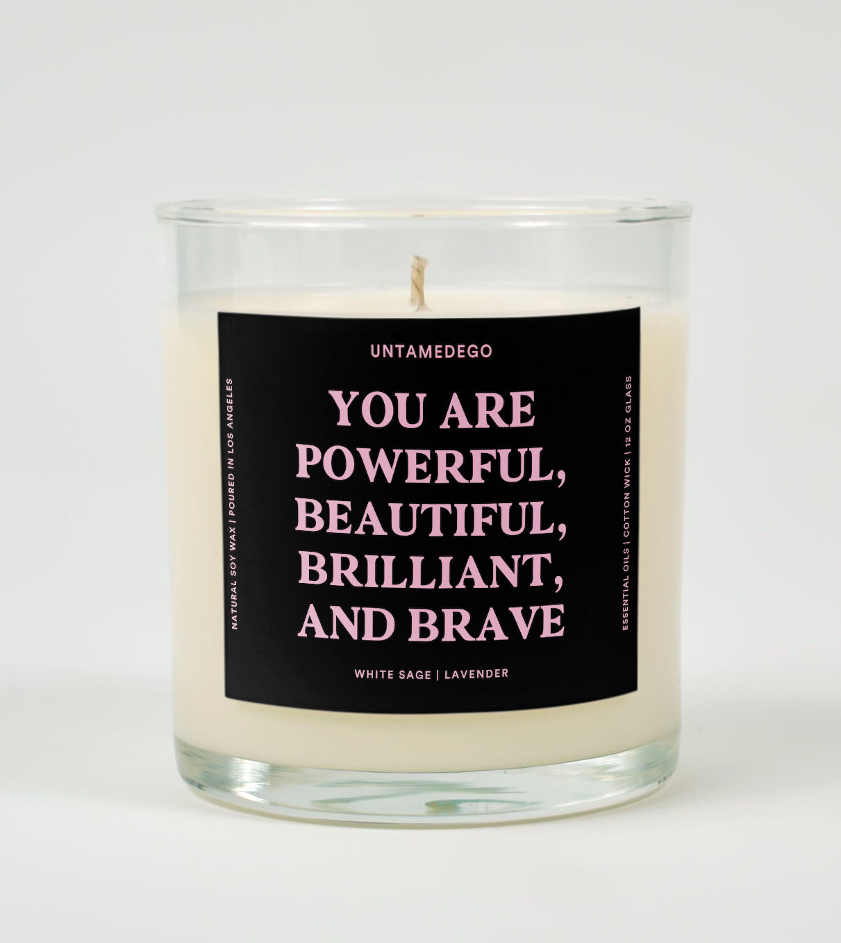 You Are Powerful Beautiful Brilliant And Brave Glass Candle