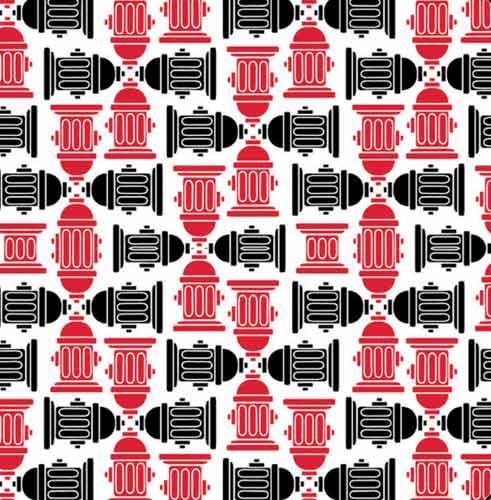 Bandanna Co Animal Print, Fire Hydrant Red/Black, 22&amp;quot; x 22&amp;quot;