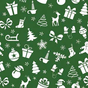 Bandanna Co Seasonal, Christmas Surprises Green, 22&amp;quot; x 22&amp;quot;