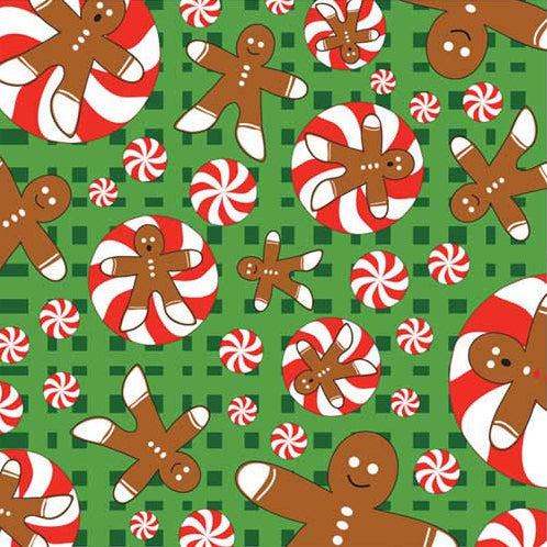Bandanna Co Seasonal, Gingerbread Men, 22&amp;quot; x 22&amp;quot;