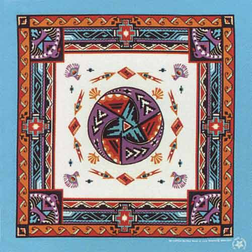 Bandanna Co Southwestern, Aztec Turquoise, 22&amp;quot; x 22&amp;quot;