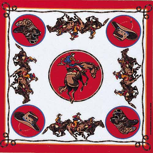 Bandanna Co Southwestern, Rodeo Cowboy Red, 22&amp;quot; x 22&amp;quot;