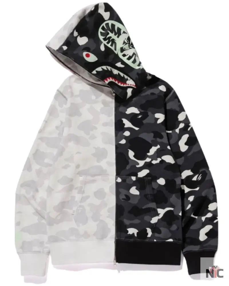 BAPE City Camo Half Shark Full Zip Hoodie