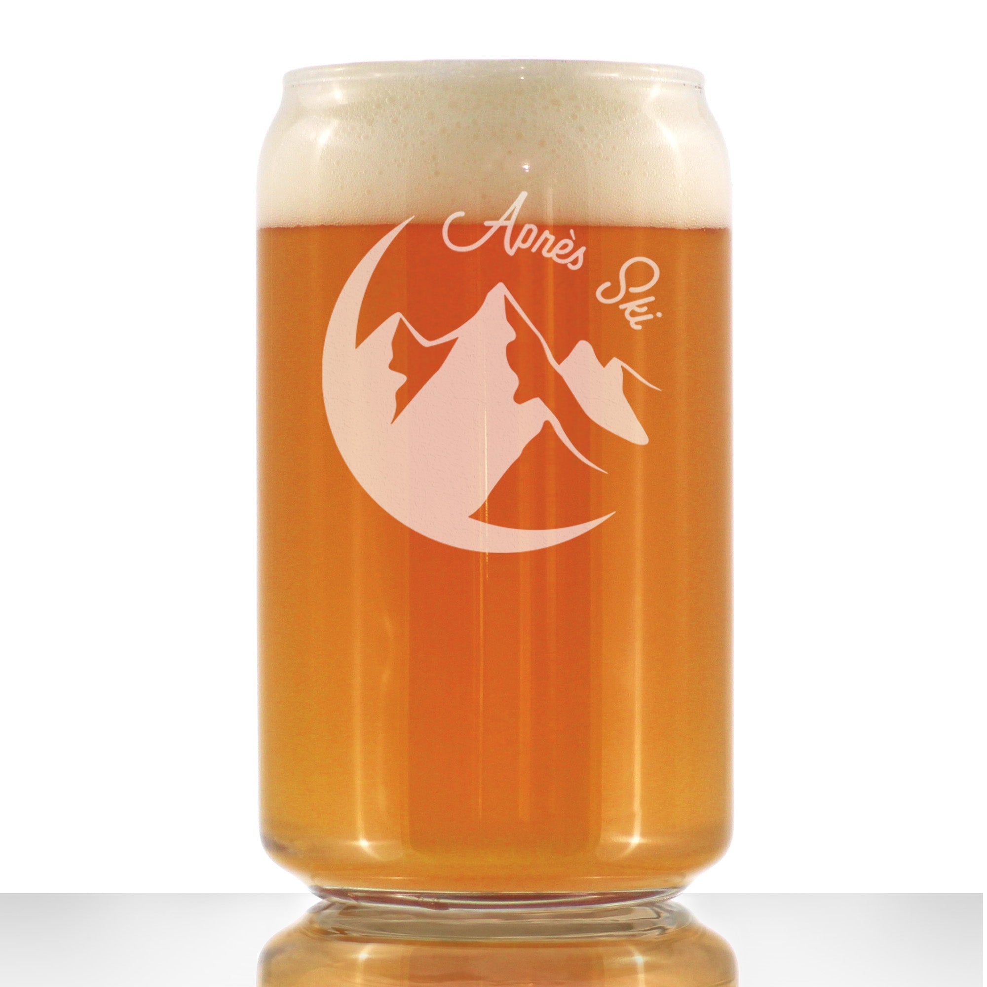 Apres Ski - Beer Can Pint Glass - Unique Skiing Themed Decor and Gifts for Mountain Lovers - 16 oz Glasses