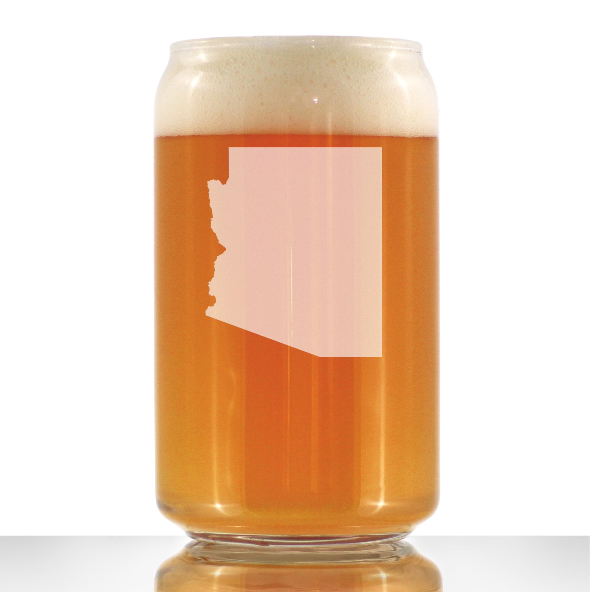Arizona State Outline Beer Can Pint Glass - State Themed Drinking Decor and Gifts for Arizonan Women &amp;amp; Men - 16 Oz Glasses