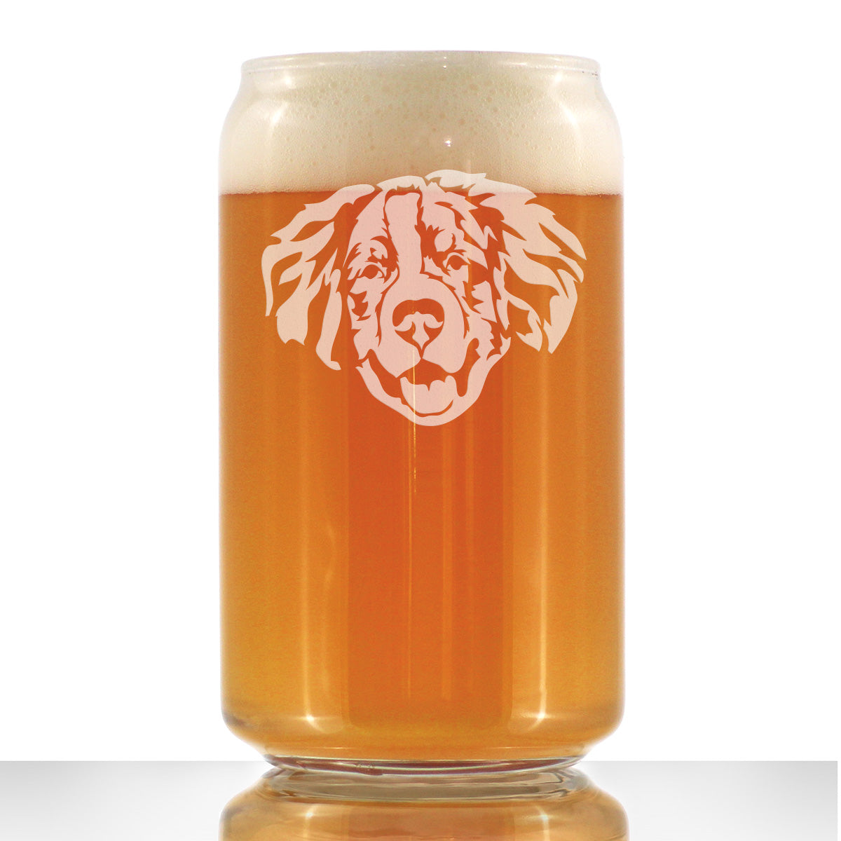 Bernese Mountain Dog Face Beer Can Pint Glass - Unique Dog Themed Decor and Gifts for Moms &amp;amp; Dads of Berneses - 16 Oz