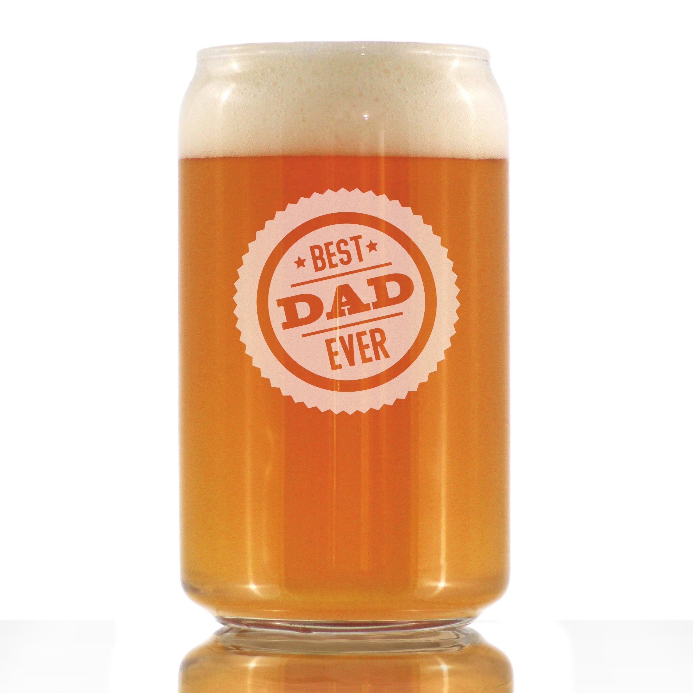 Best Dad Ever - 16 oz Beer Can Pint Glass - Fathers Day Gifts for Men, Husband &amp;amp; Happy Birthday Gift