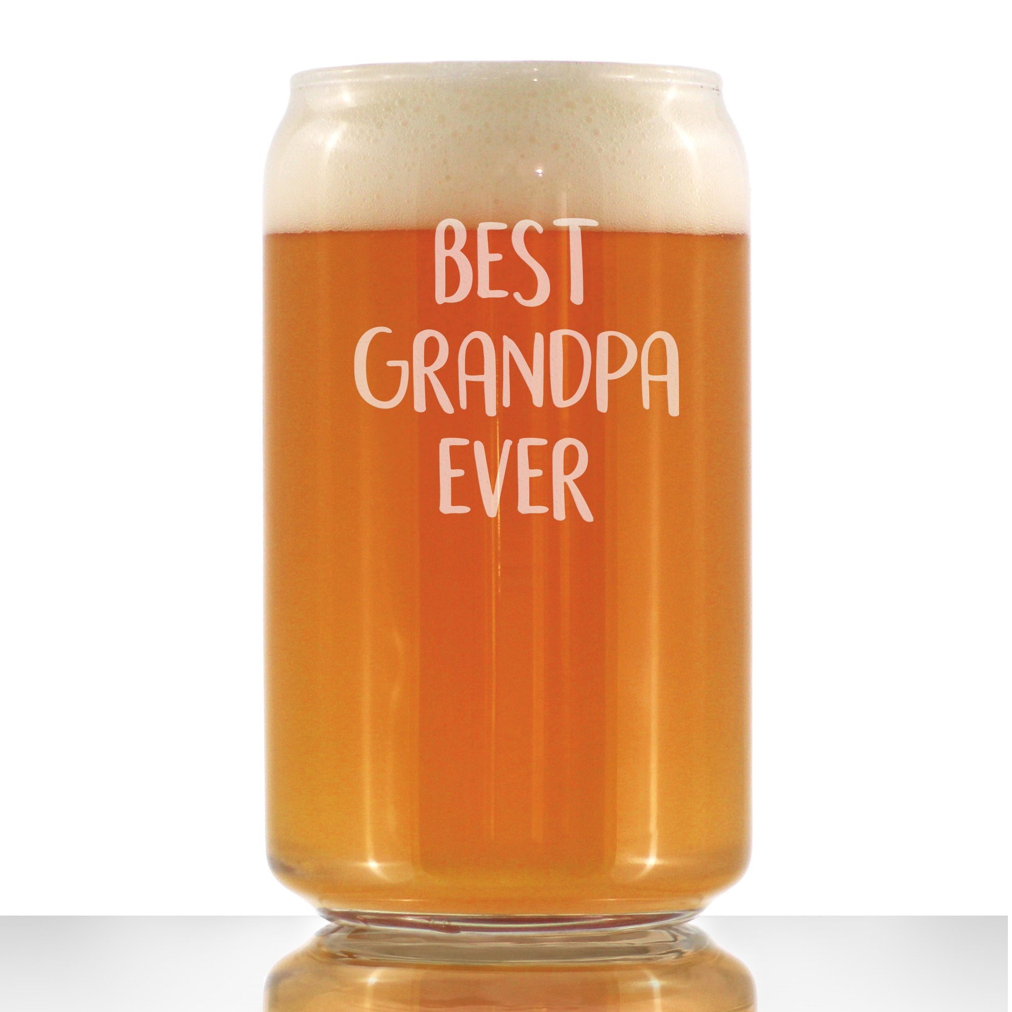 Best Grandpa Ever - Beer Can Pint Glass - Fun Drinking Gifts for Grandfathers - Cute Glassware for Grandparents - 16 oz