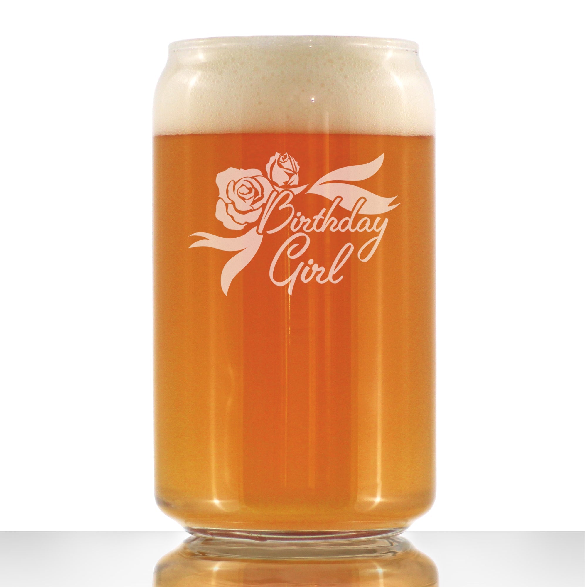 Birthday Girl - Beer Can Pint Glass Birthday Gifts for Women - Fun Bday Party Decor - 16 Oz
