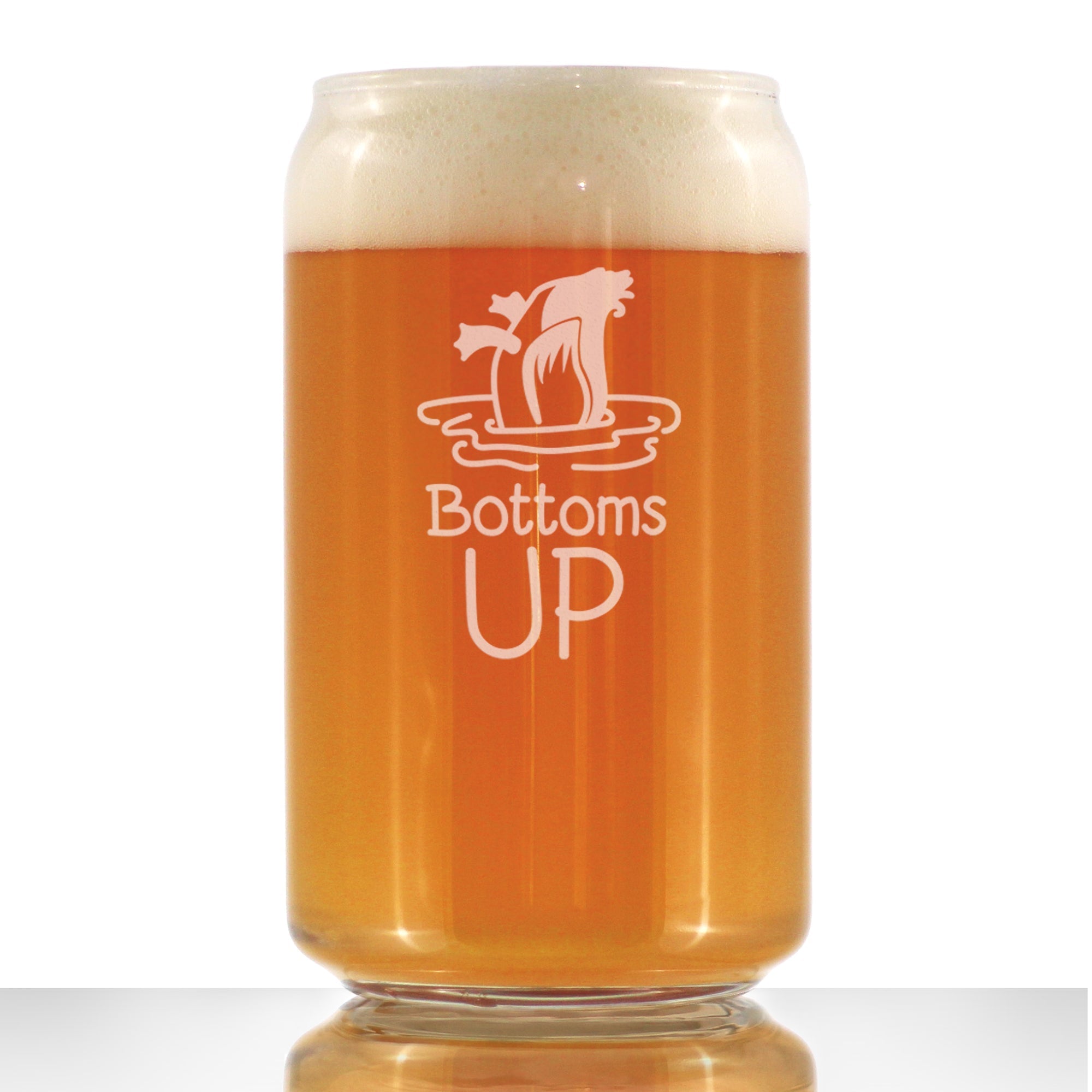 Bottoms Up - 16 Ounce Beer Can Pint Glass