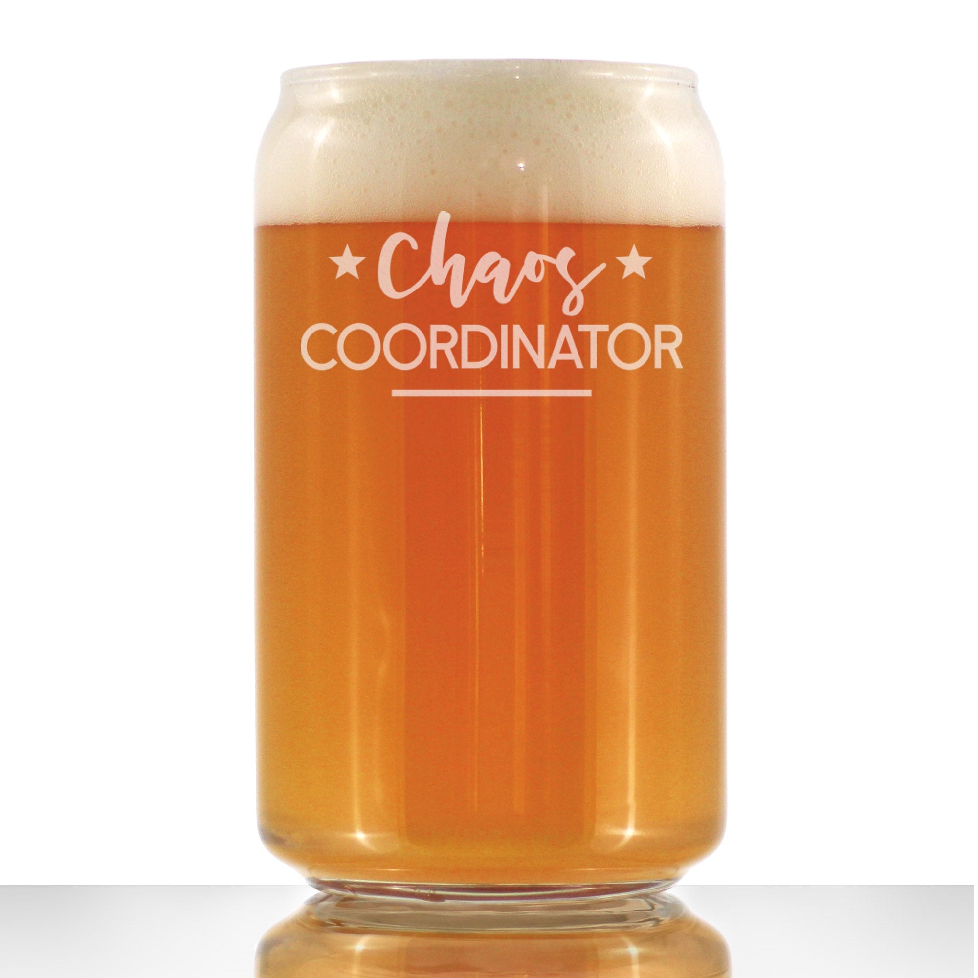 Chaos Coordinator - Beer Can Pint Glass - Funny Gifts for Secretaries, Moms, and Teachers - 16 Oz Glasses