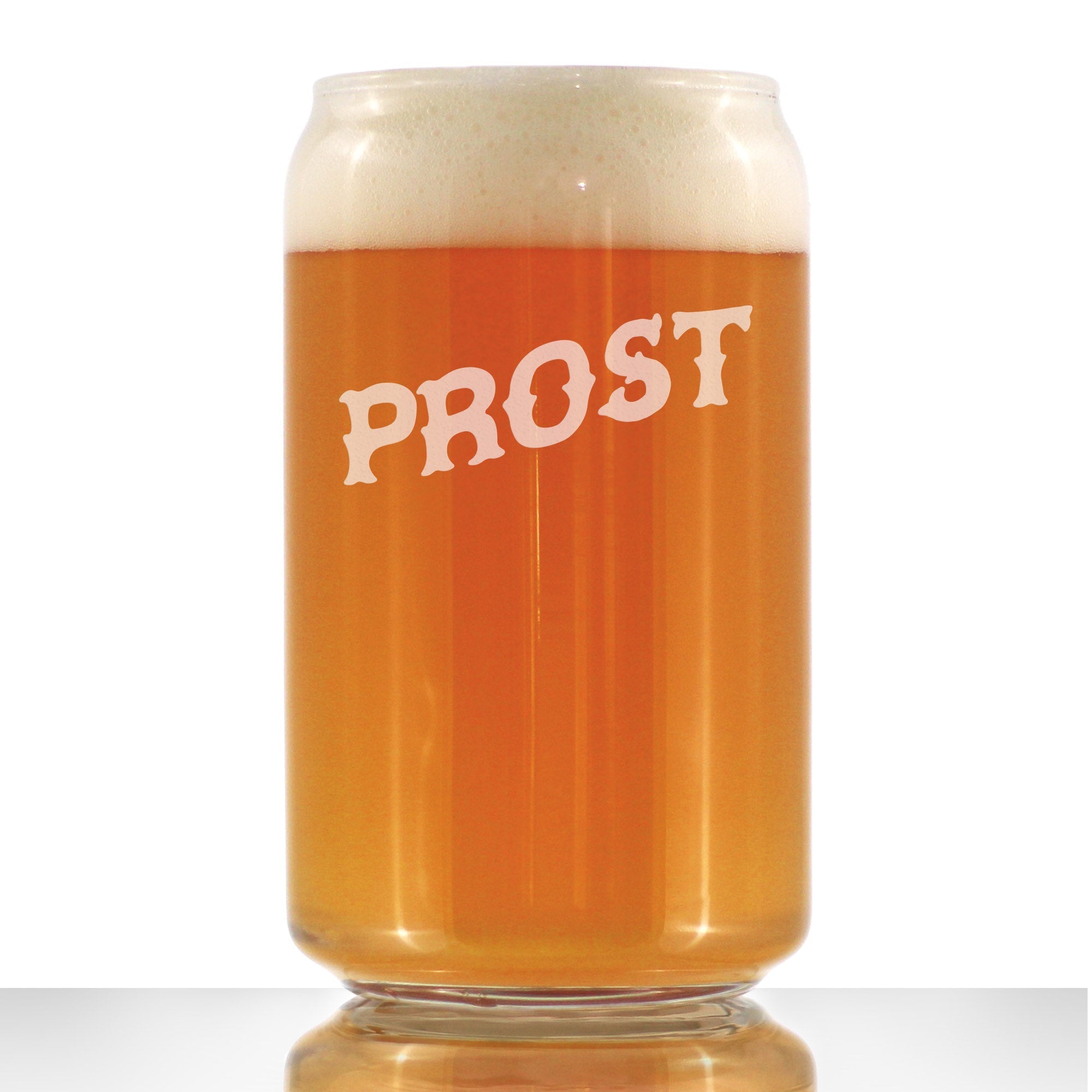 Prost - German Cheers - Fun Beer Can Pint Glasses - Germany Themed Party Decor for Men and Women - 16 oz Large Mug