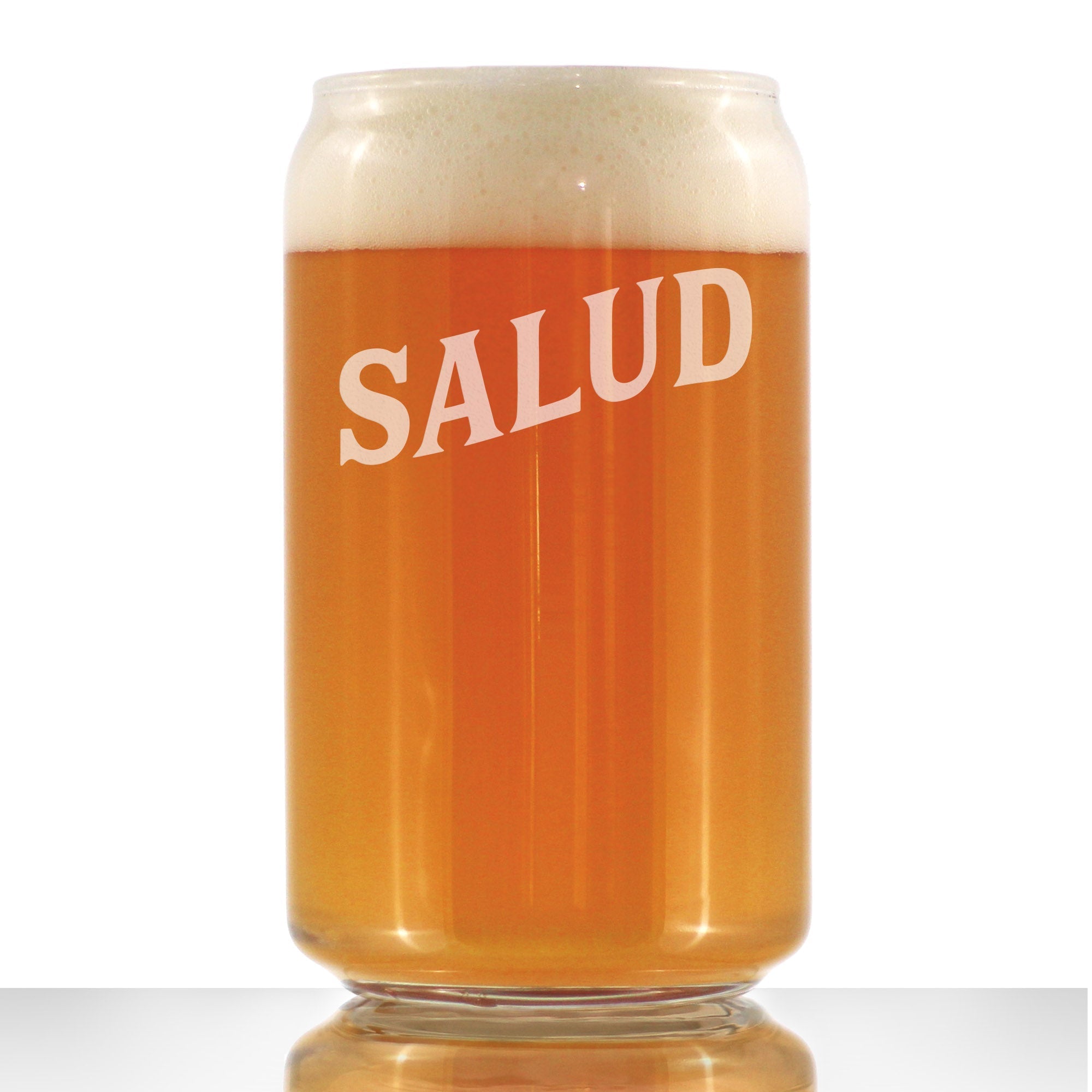 Salud - Spanish Cheers - Beer Can Pint Glass - Cute Spain and Mexico Themed Gifts or Party Decor for Women - 16 Oz