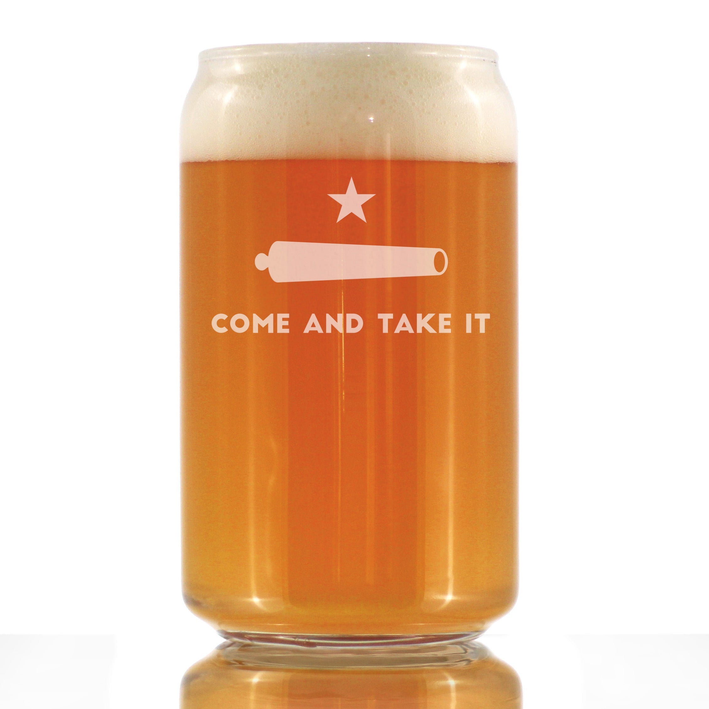 Come and Take It Texas Flag Beer Can Pint Glass Gift for Beer Drinking Men &amp;amp; Women - 16 oz - Barware Gifts for Texans