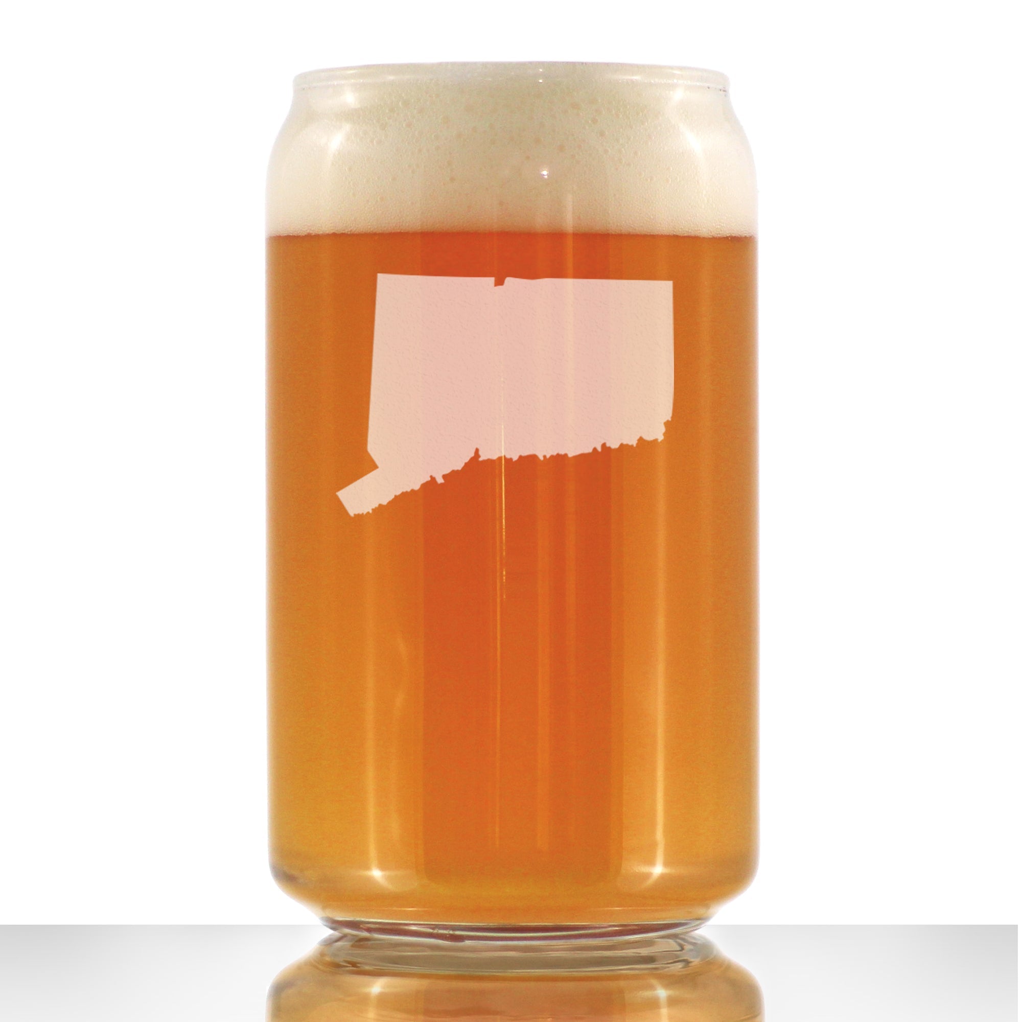 Connecticut State Outline Beer Can Pint Glass - State Themed Drinking Decor and Gifts for Connecticuters and Nutmegger Women &amp;amp; Men - 16 Oz Glasses