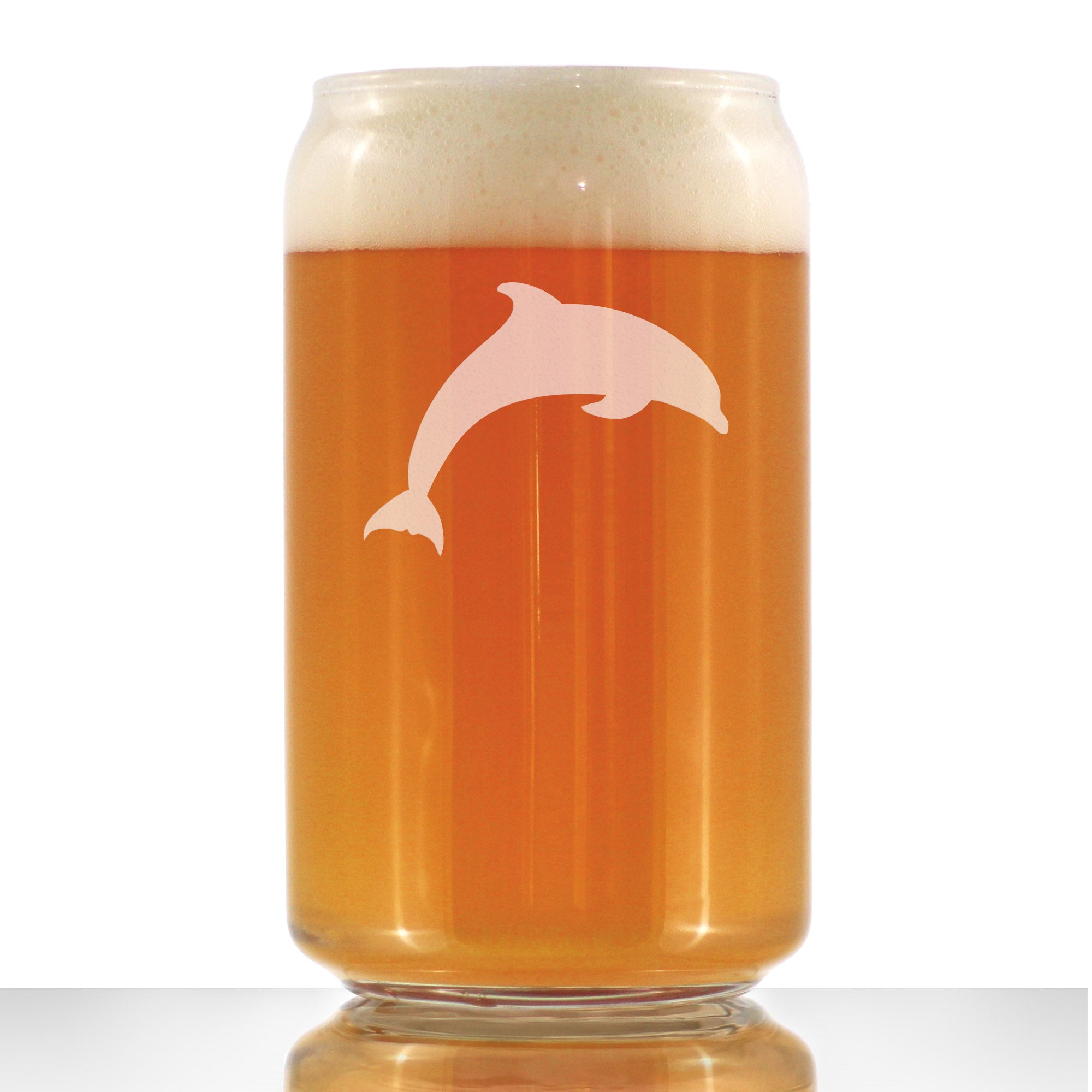 Dolphin - Beer Can Pint Glass 16 oz - Cute Dolphin Themed Gifts or Party Decor for Women &amp;amp; Men - Fun Drinking Glasses